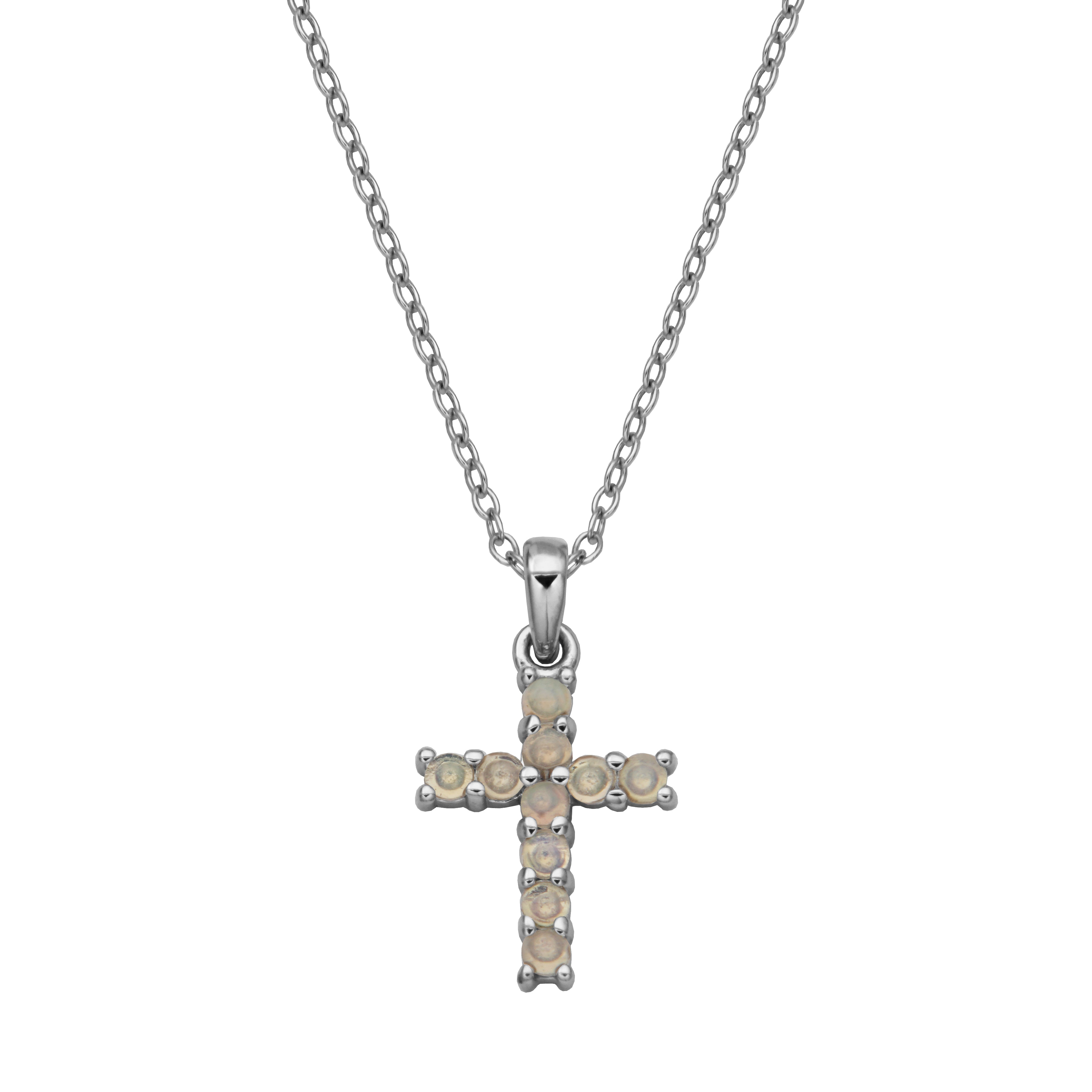 Samuel B. "Mini Dazzle Opal Cross Pendant" Necklace