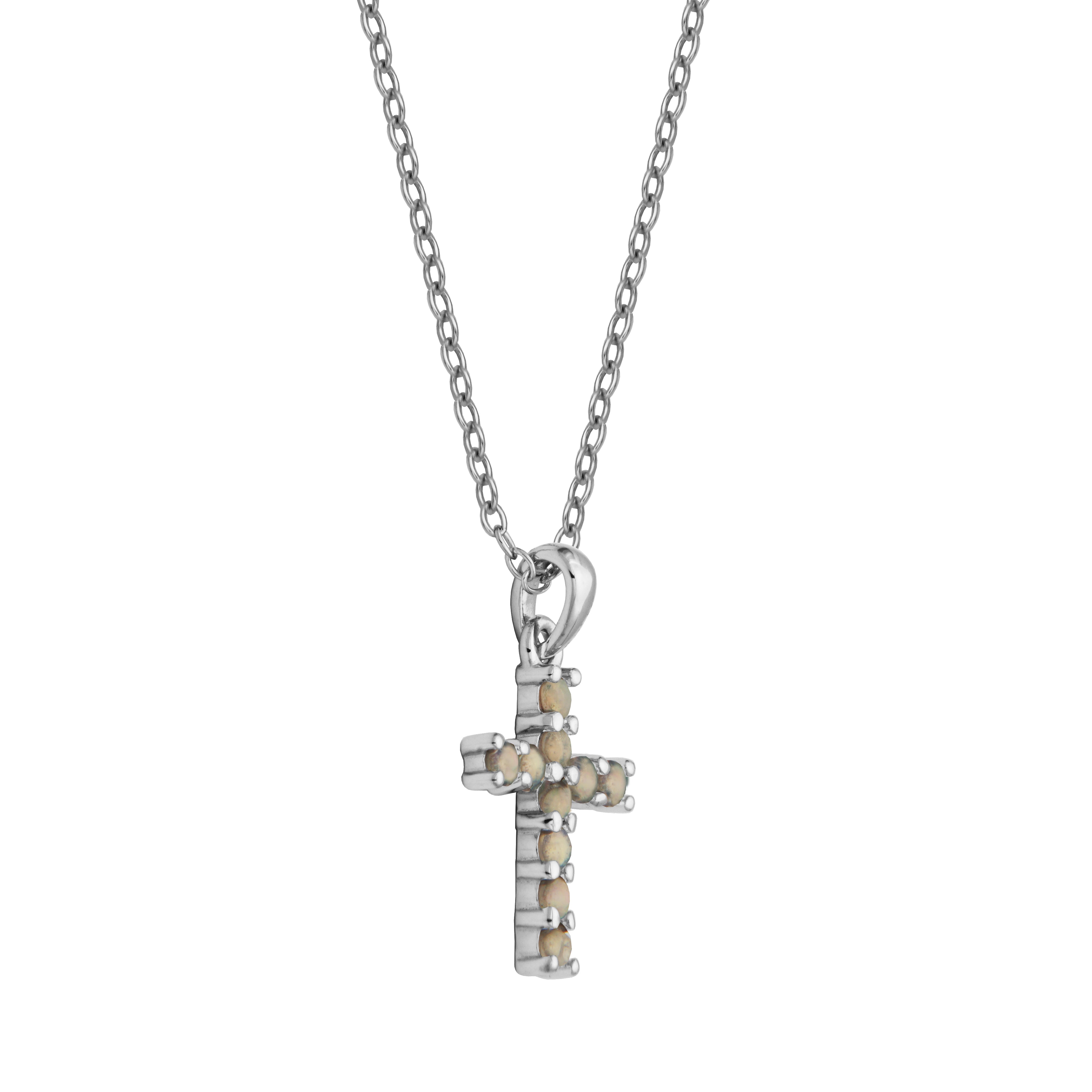 Samuel B. "Mini Dazzle Opal Cross Pendant" Necklace