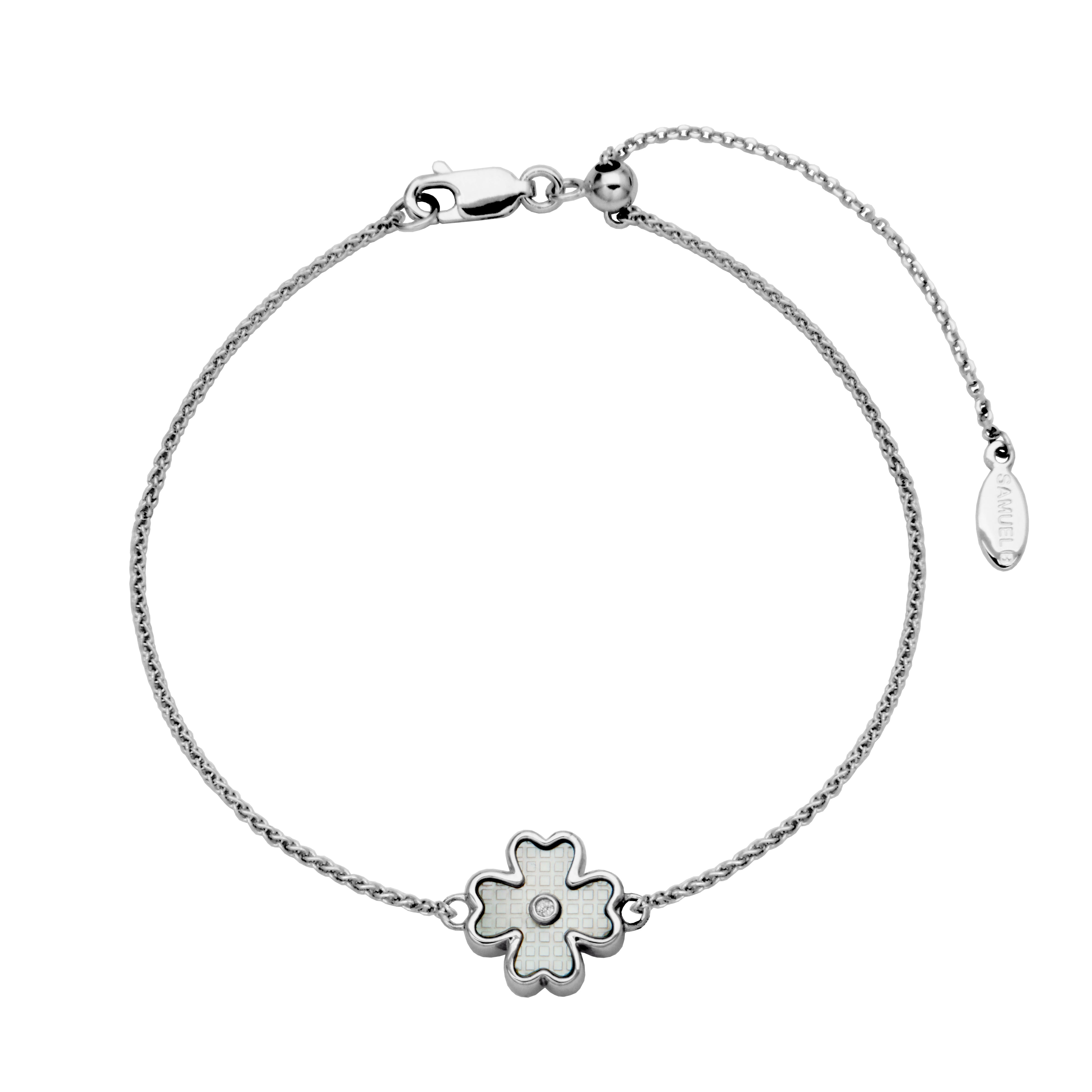 Sterling Silver white mother of pearl adjustable bracelet