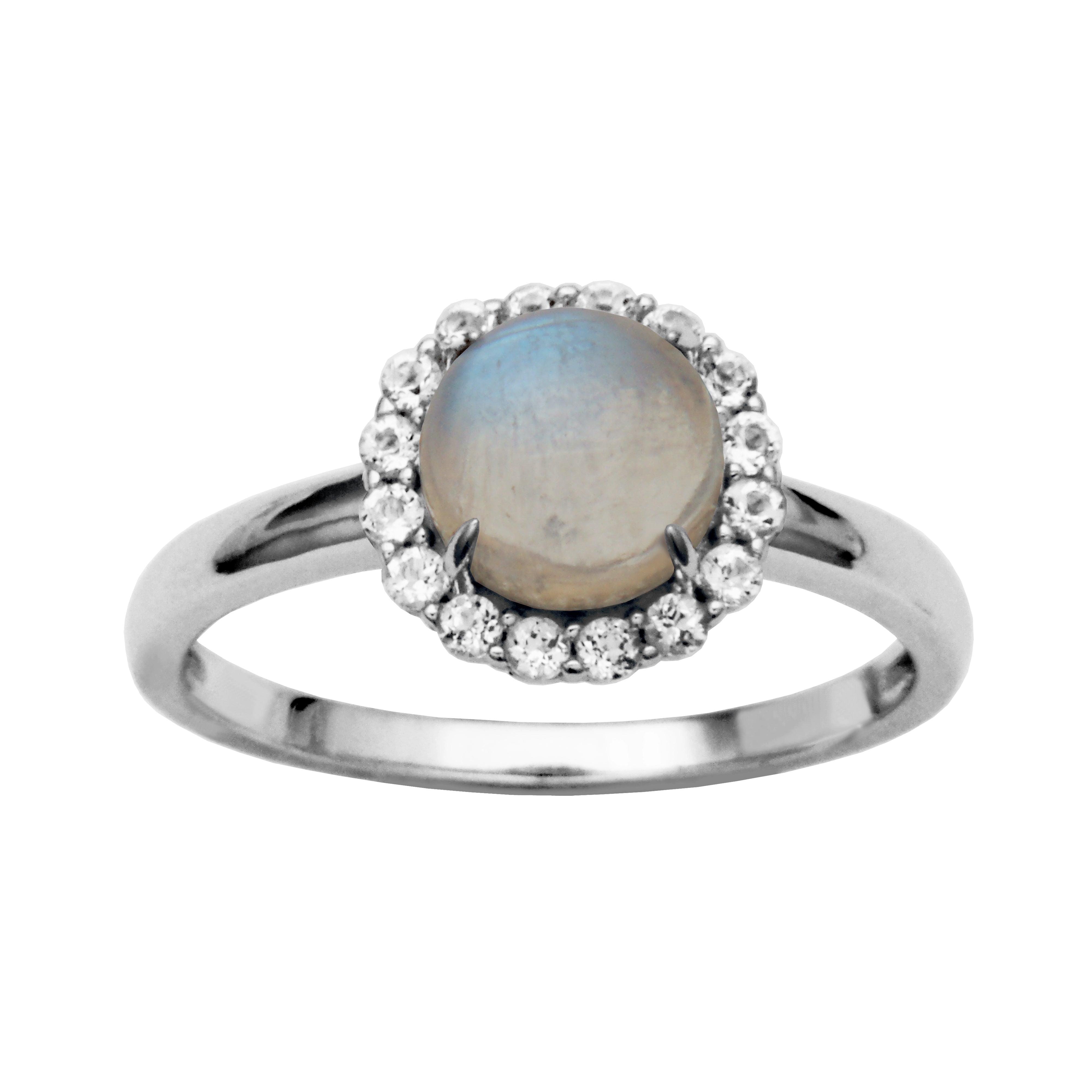 Samuel B. "Dazzle" Genuine Blue Rainbow Moonstone Ring