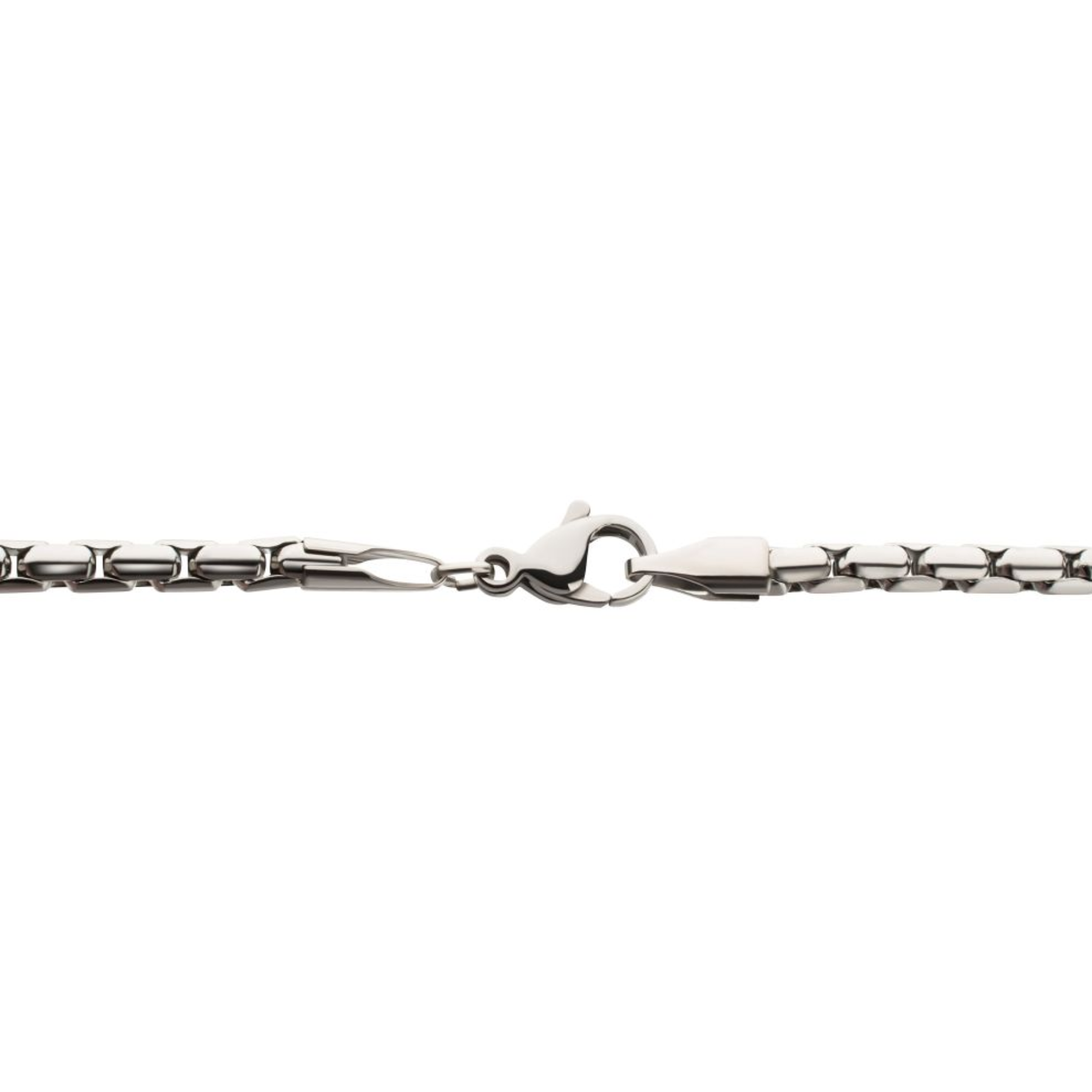 Silver chain bracelet on a white background