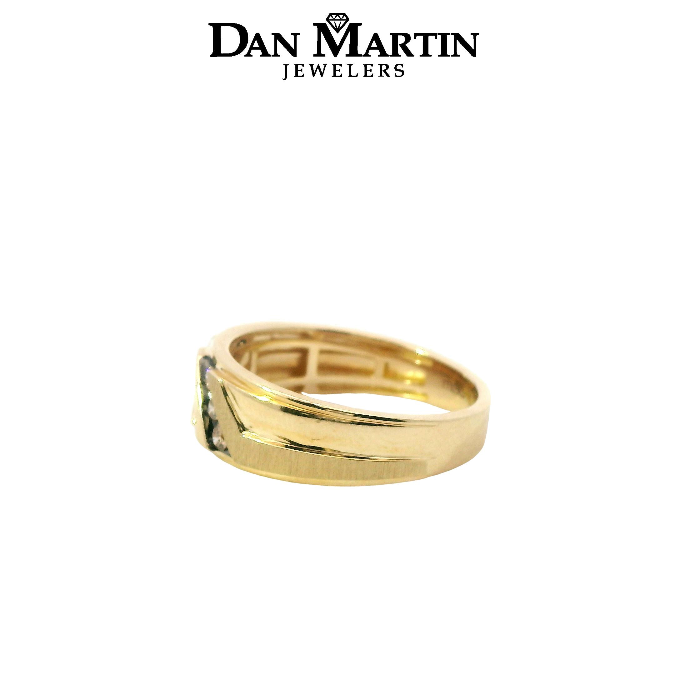 10K Yellow Gold 1/3CT. Men's White & Chocolate Diamond Wedding Band