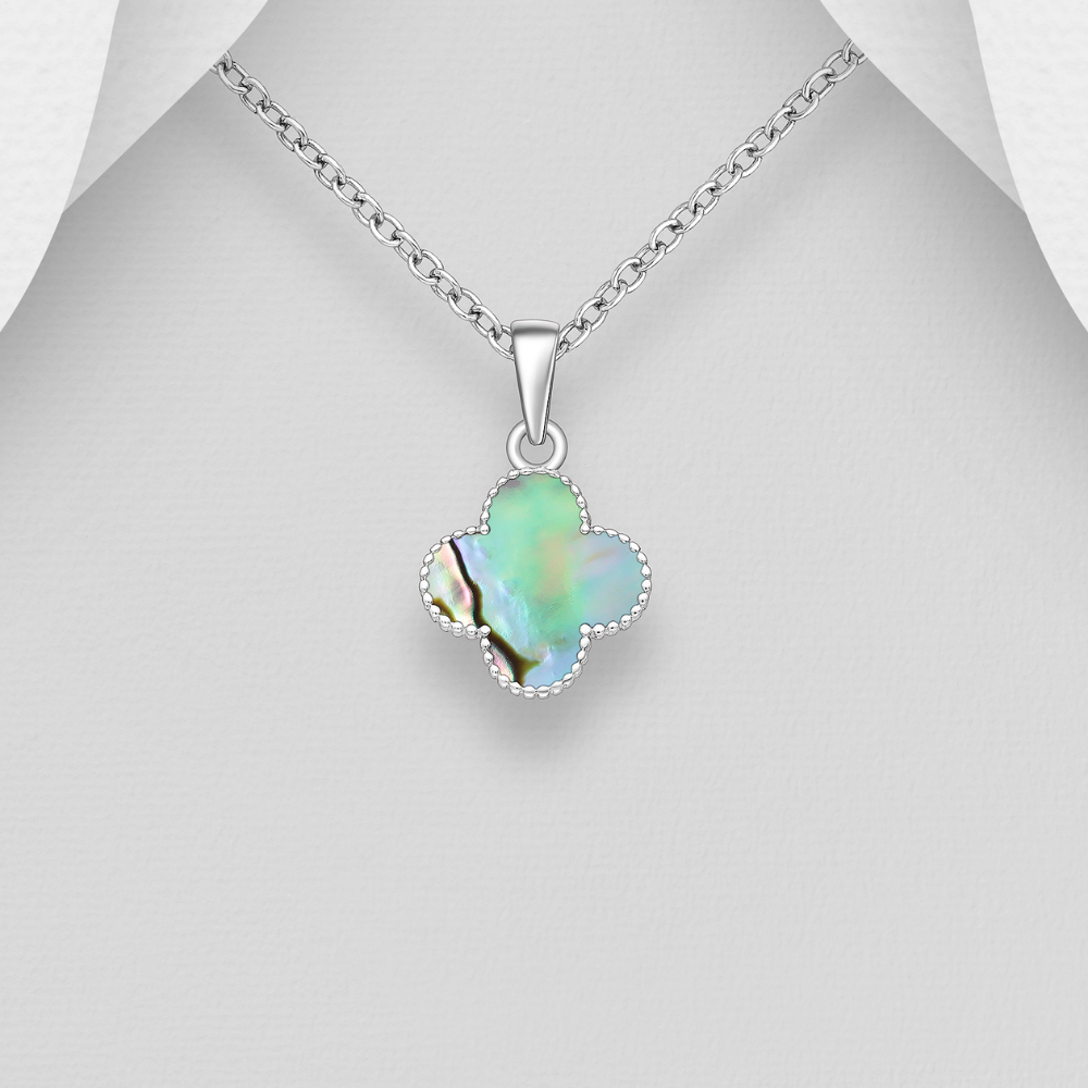 Abalone Sterling Silver Clover pendant