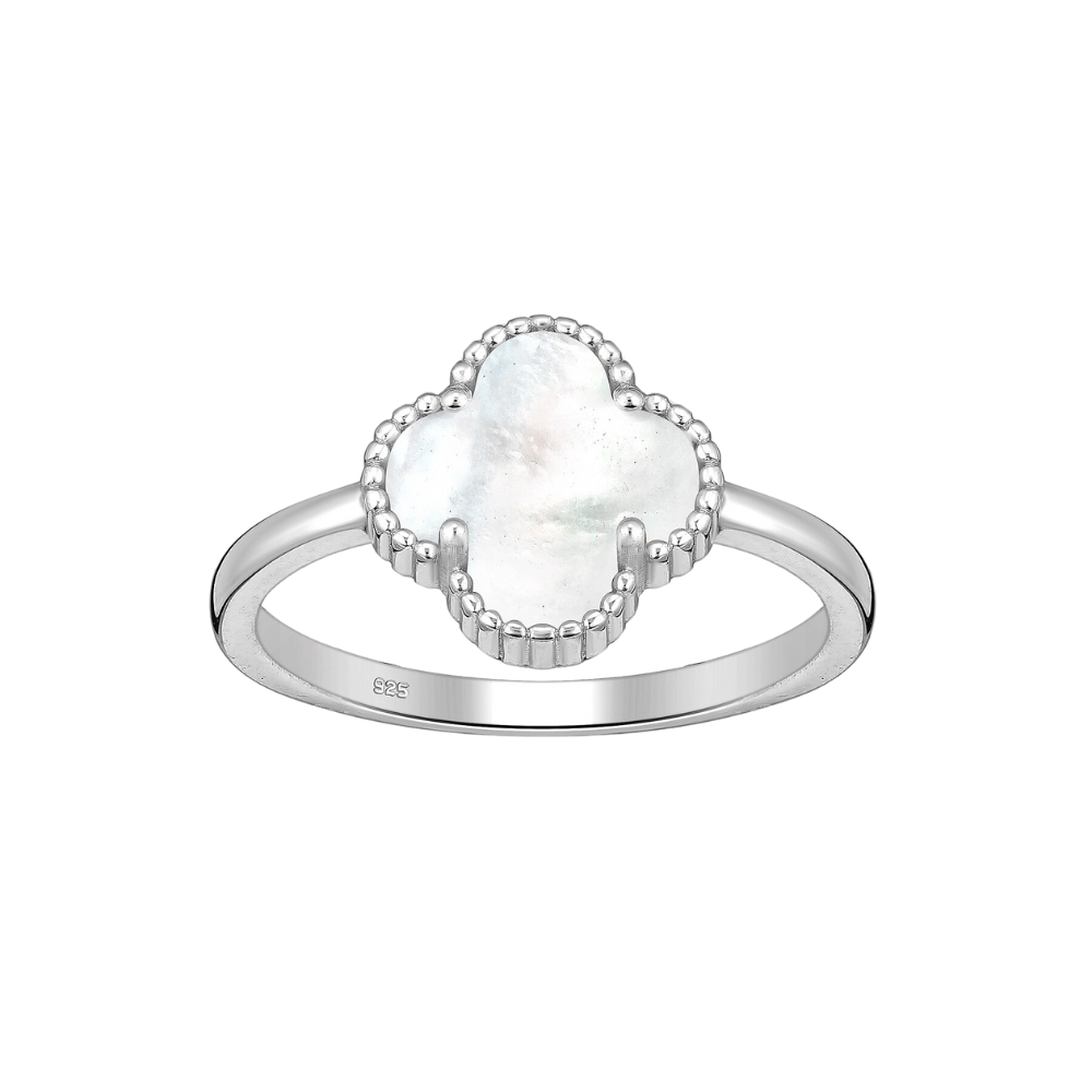Sterling Silver Mother of Pearl "Alhambra" Clover-Inspired Ring