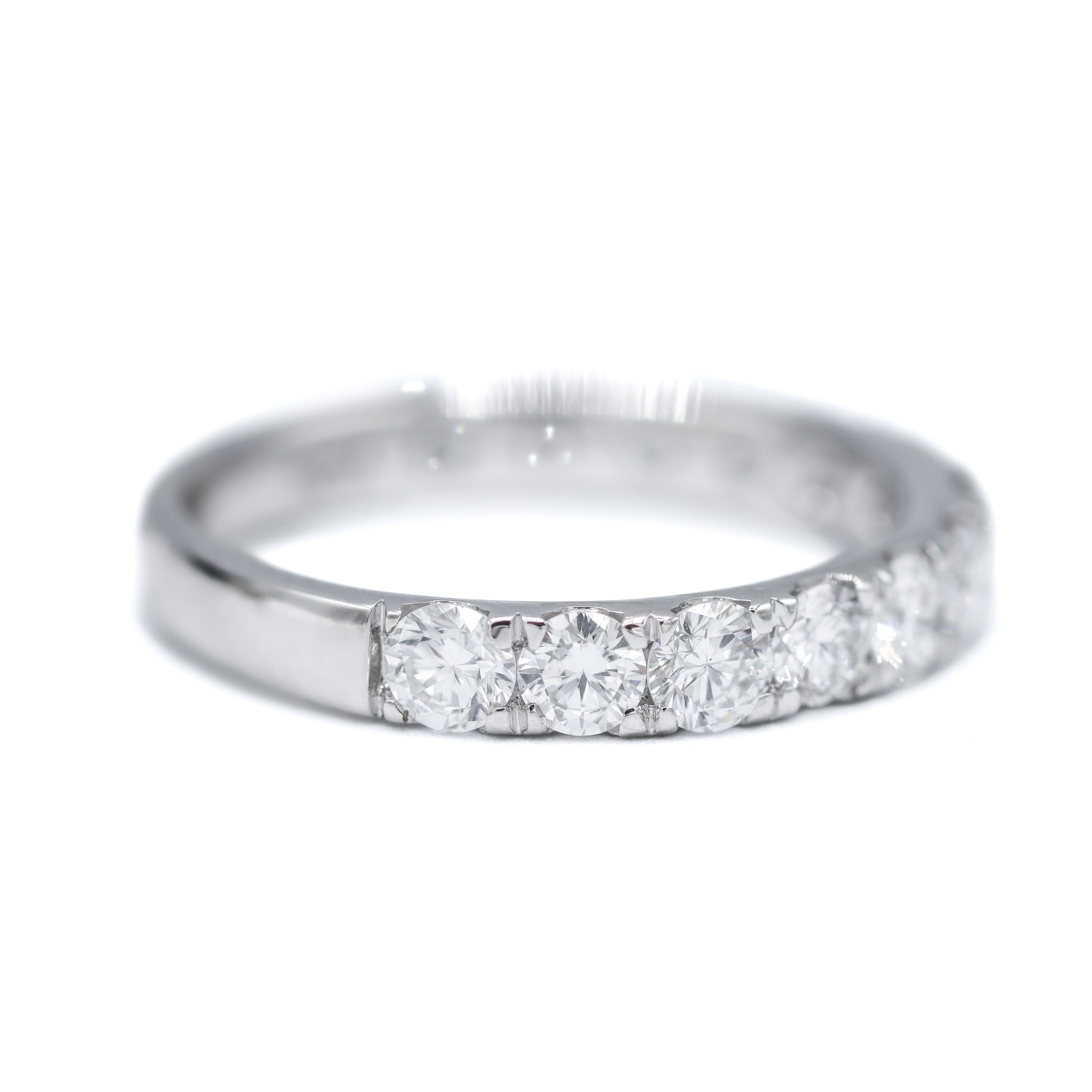 Side View of 14K White Gold 1.5CTW. Round Lab-Grown Diamond Band