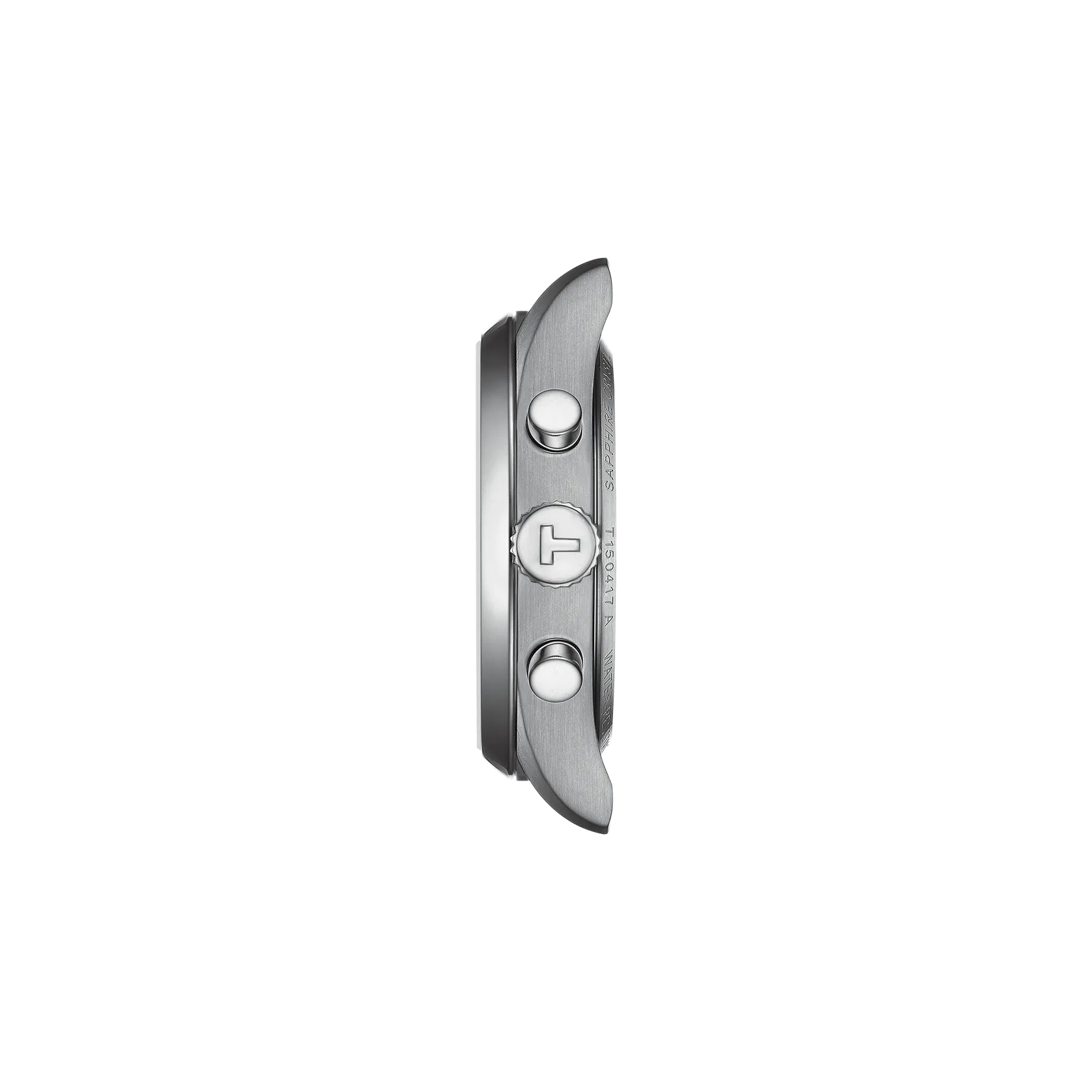 Metallic watch case on a white background