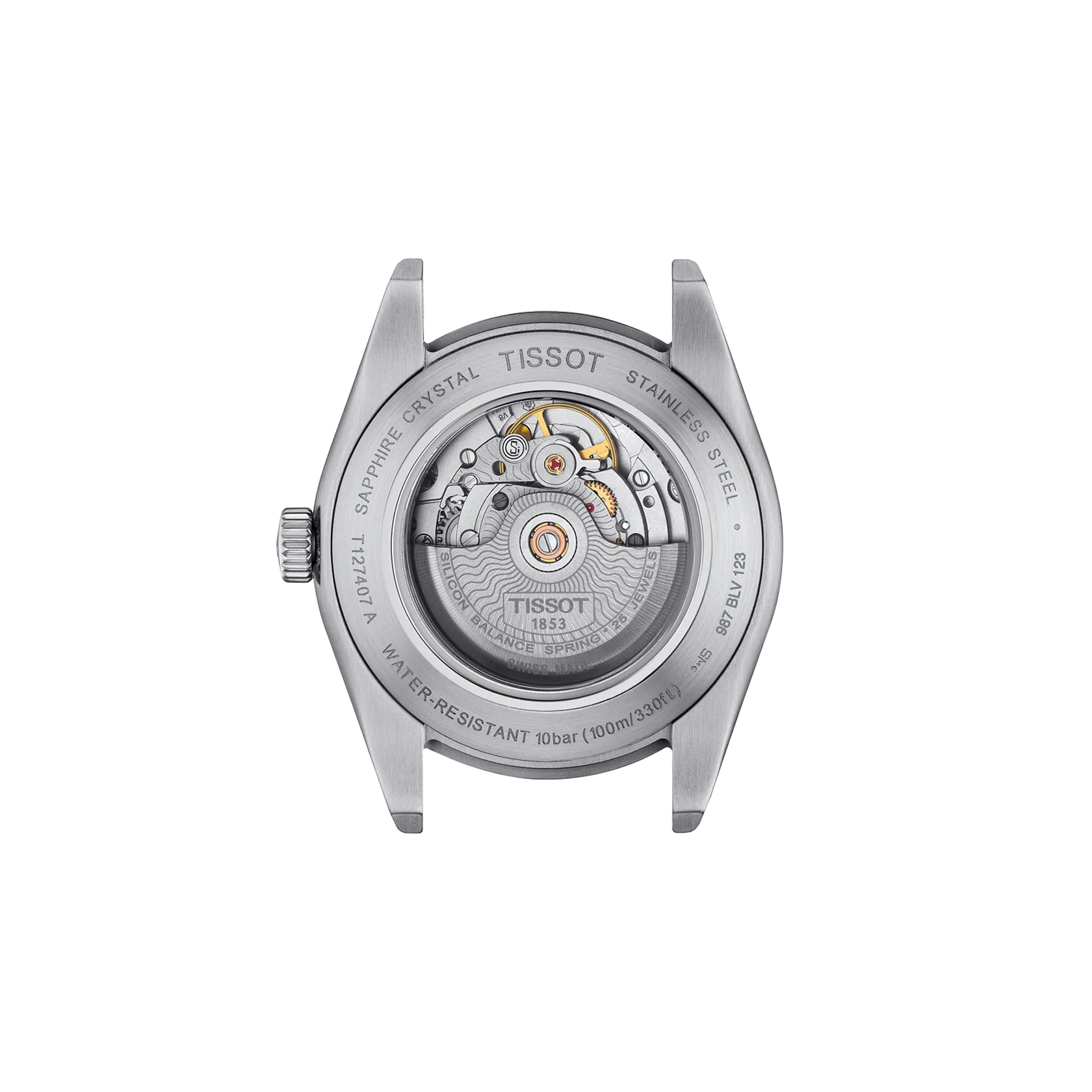 Tissot Gentleman 40mm Men's Swiss Quartz Silver Dial Ice Blue Face Watch