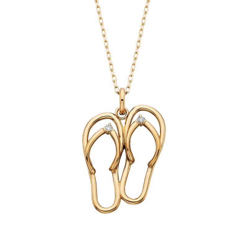 Pair of Flip Flops Sandals Necklace on White Background
