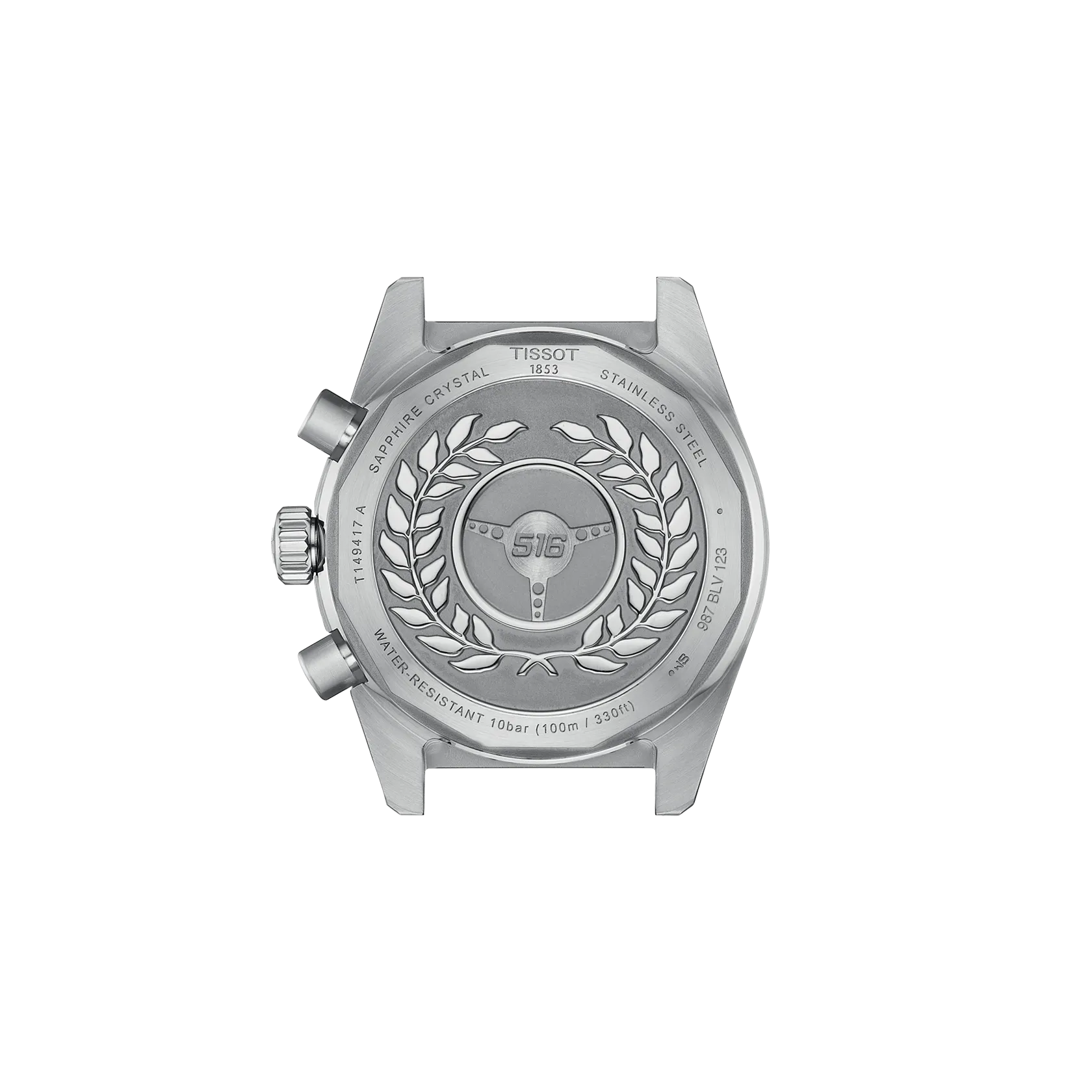 Tissot PR516 40mm Men's Sport Stainless Chronograph Quartz Silver Dial Black Face Watch