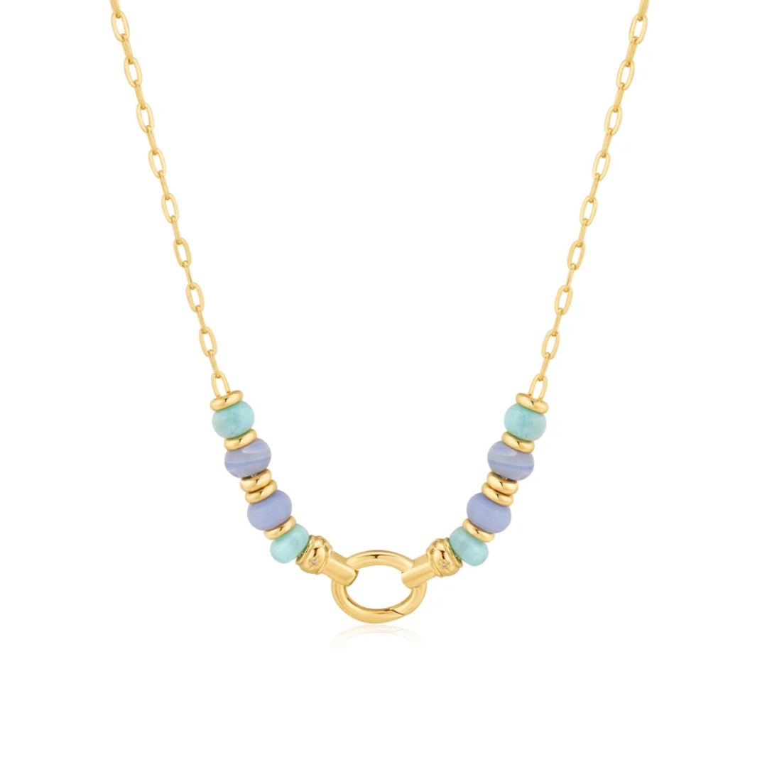 Ania Haie Gold-Plated Amazonite & Agate Charm Connector Necklace