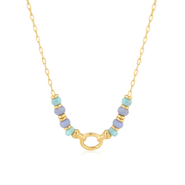 Ania Haie 14K Yellow Gold-Plated Amazonite & Agate Charm Connector Necklace