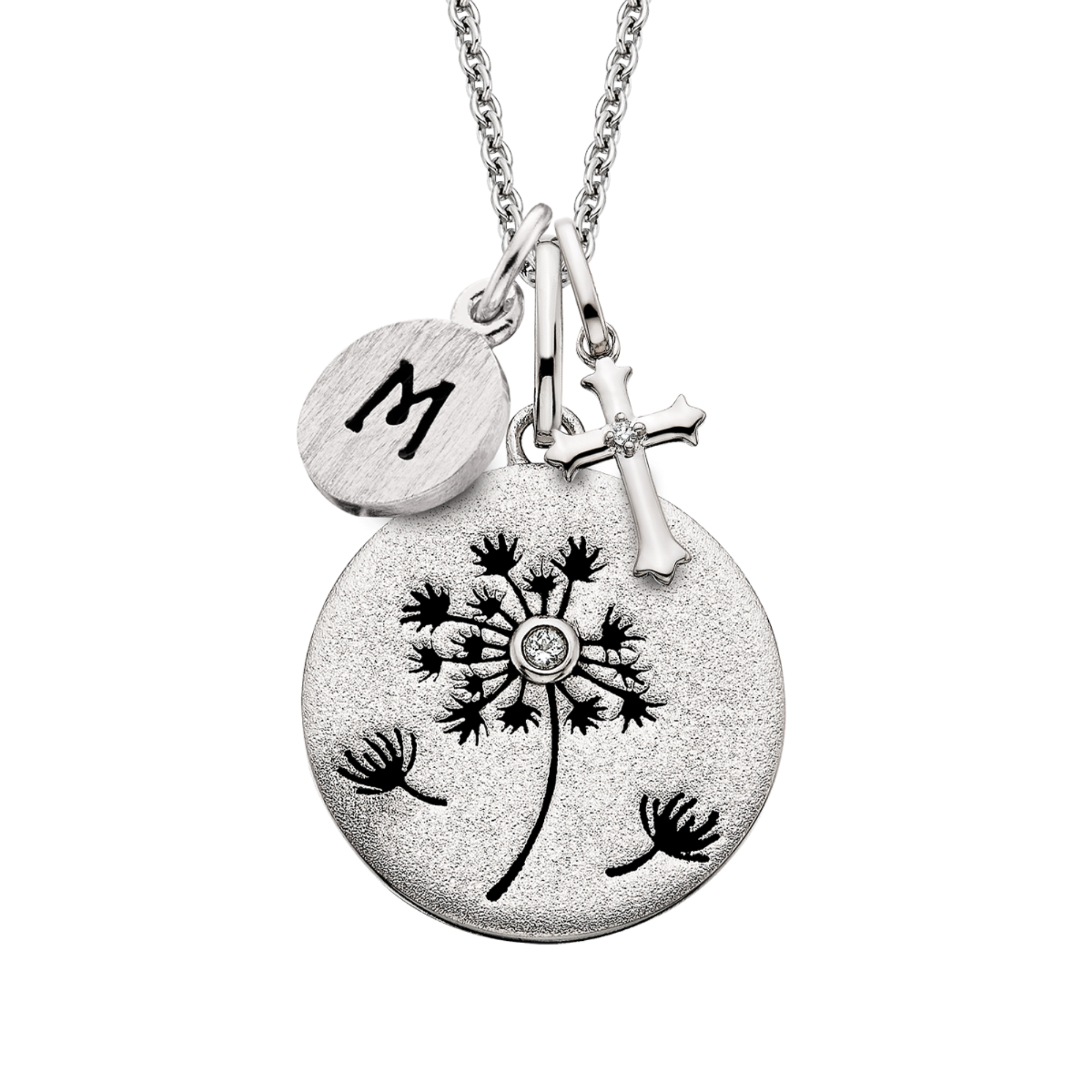 Sterling Silver Purest Love Dandelion Pendant Necklace