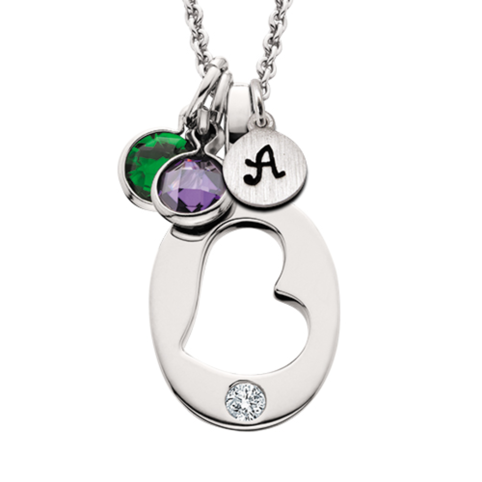 Sterling Silver Open Heart Pendant Necklace