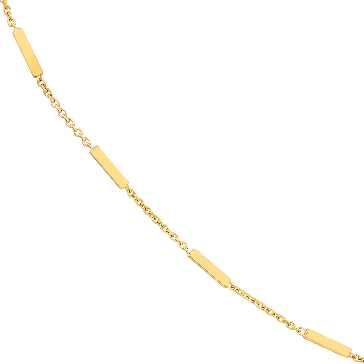 14k Yellow Gold Bar Station Cable Chain