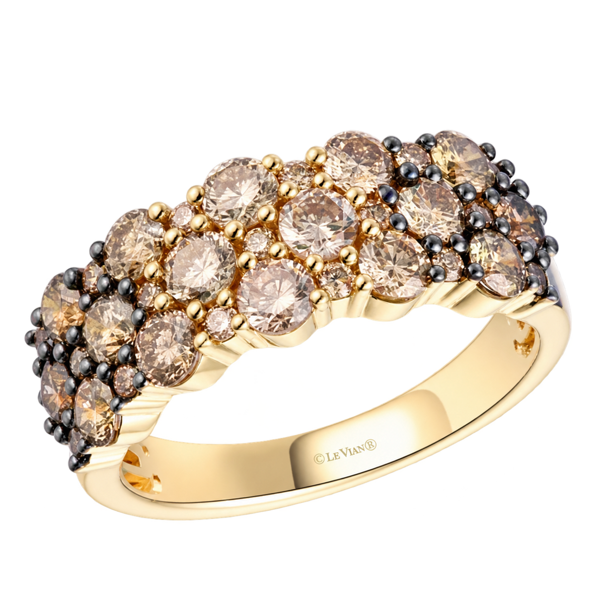 Le Vian Chocolate Ombré diamond ring in 14K Honey Gold with 1.88 CTW of natural diamonds, design U-TTKU 5.