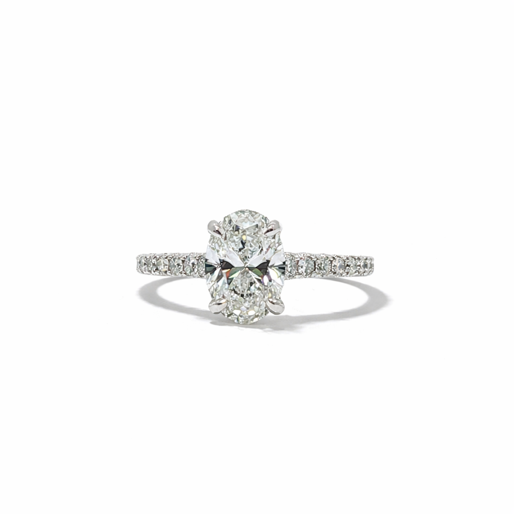 Diamond ring with a white background