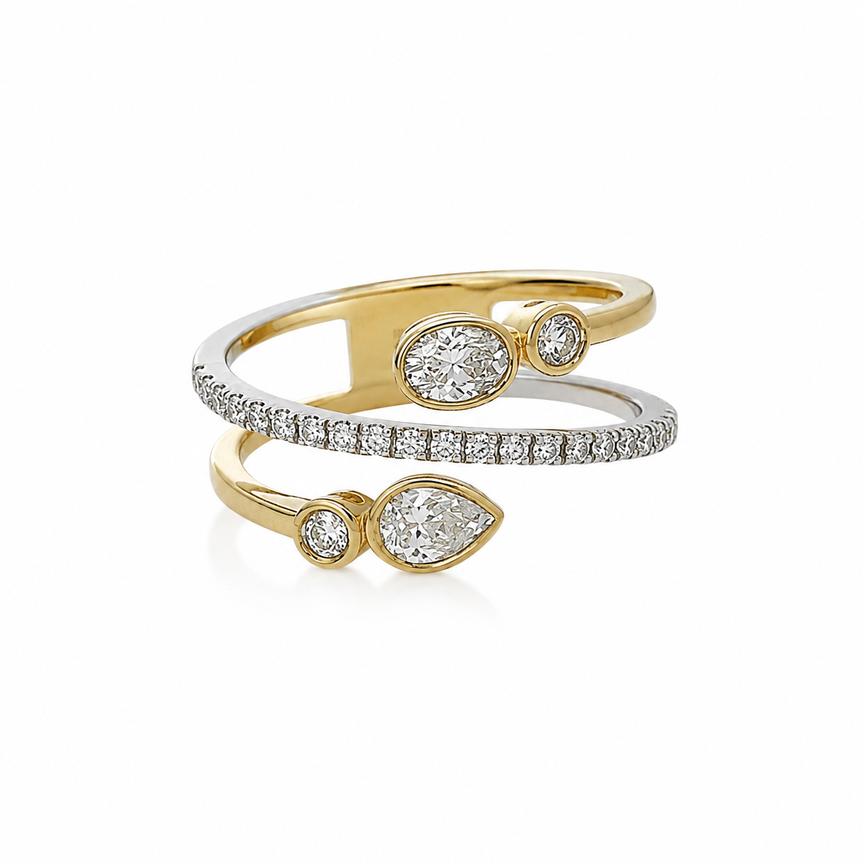 Two tone ring on white background