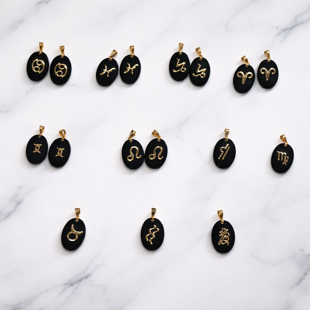 Pendants on a marble background