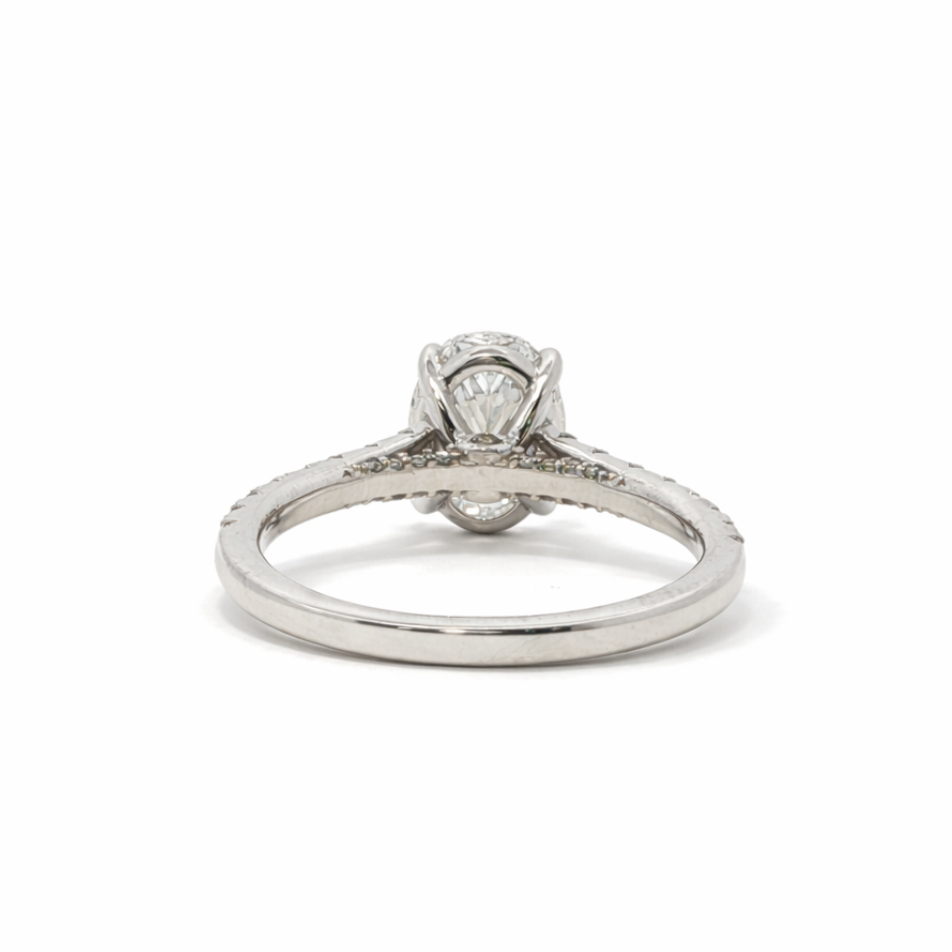 Diamond ring on a white background