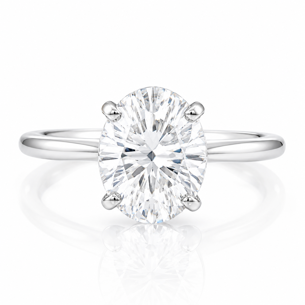 Estate Collection: 14K White Gold Oval Cubic Zirconia Cocktail Ring