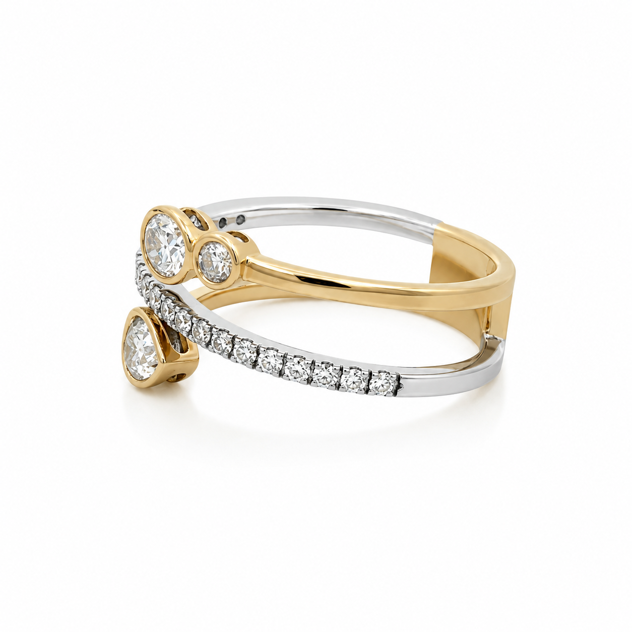 Two tone ring on white background