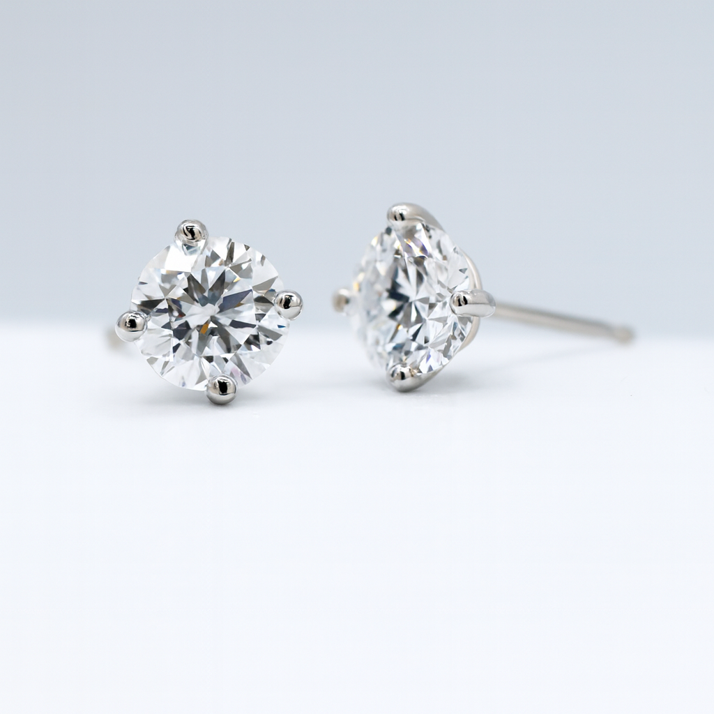 14K White Gold 2CT. Lab-Grown Diamond Stud Earrings