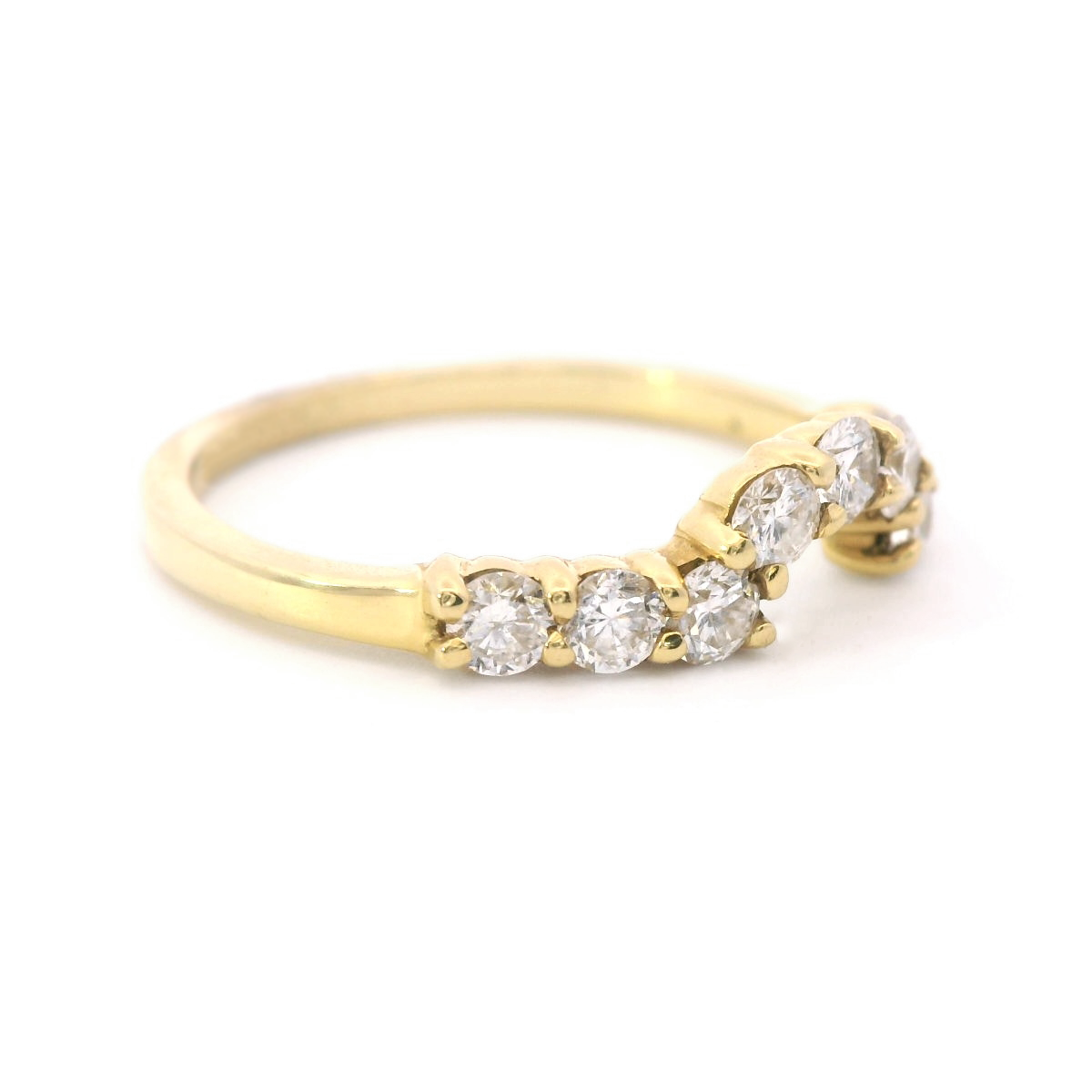 18K Yellow Gold 1/2CT. Lab-Grown Diamond Contoured Wedding Band