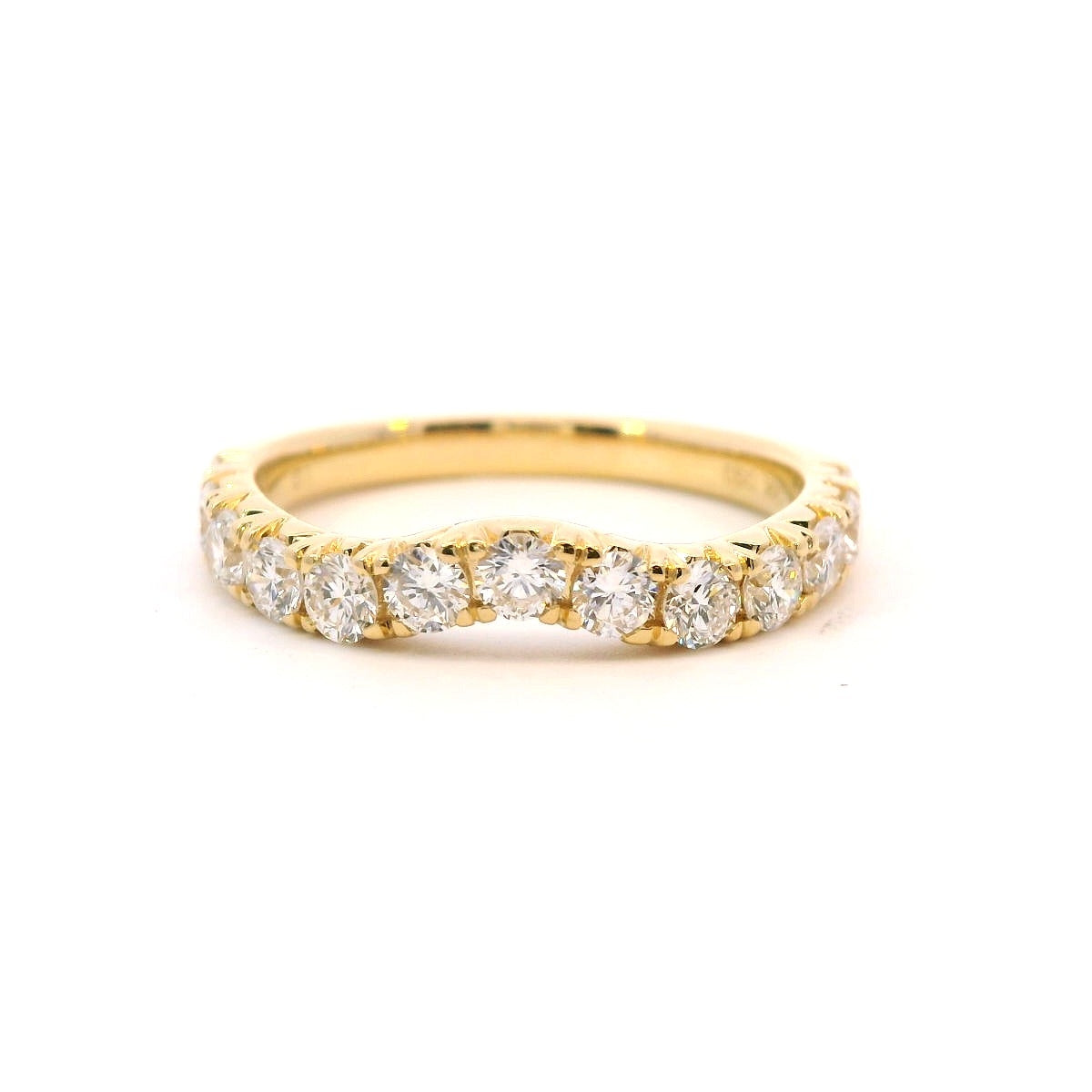 14K Yellow Gold 0.85CTW. Lab-Grown Diamond Curved Band