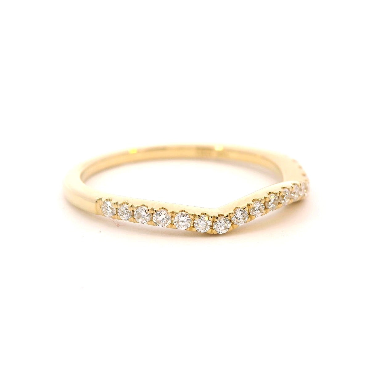 14K Yellow Gold 0.22CTW. Lab-Grown Diamond Contoured Band