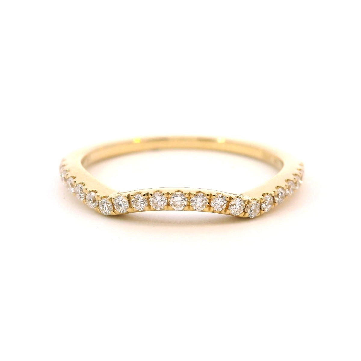 14K Yellow Gold 0.22CTW. Lab-Grown Diamond Contoured Band