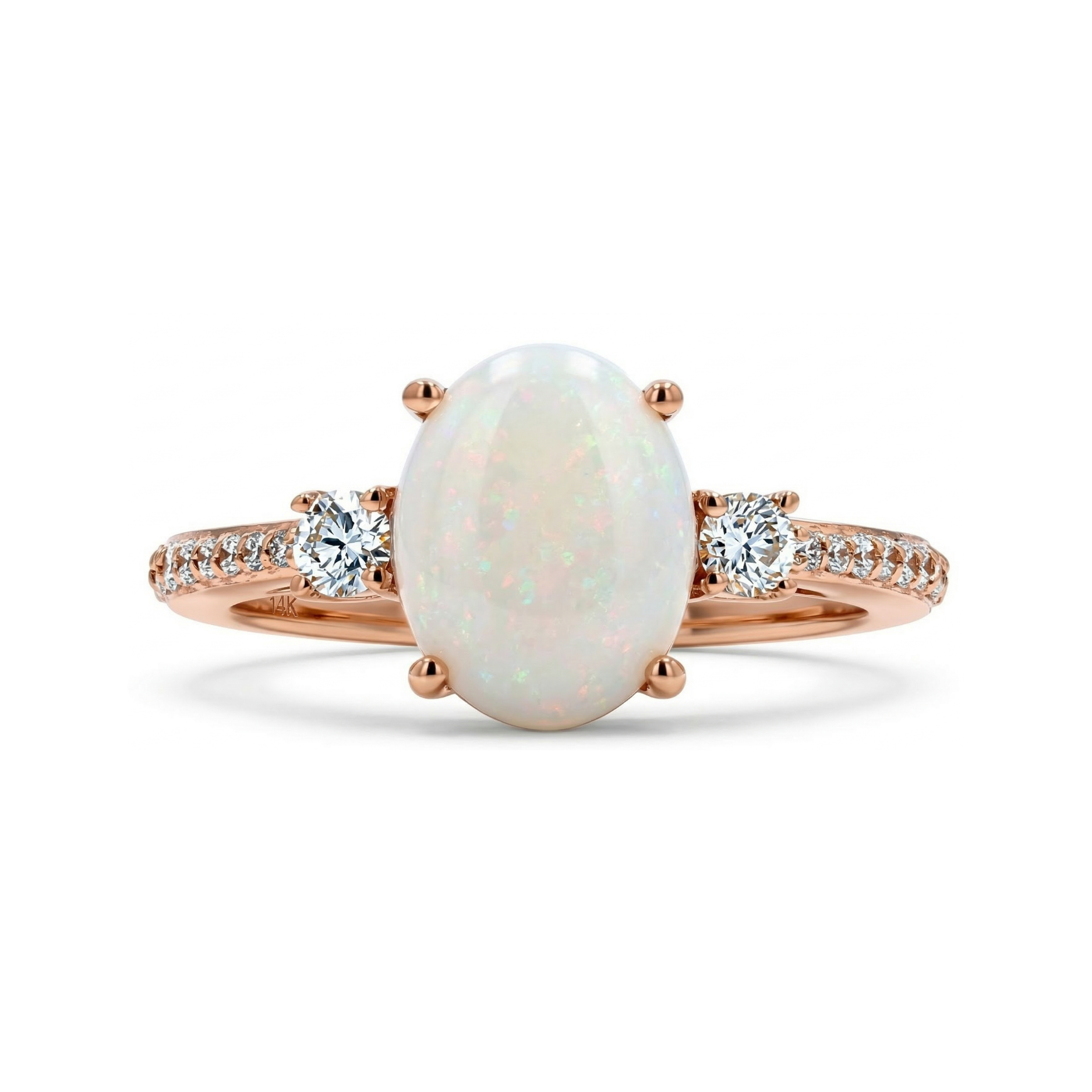 EFFY 14K Rose Gold 1.40CT. Opal and 0.29CTW. Diamond Statement Ring