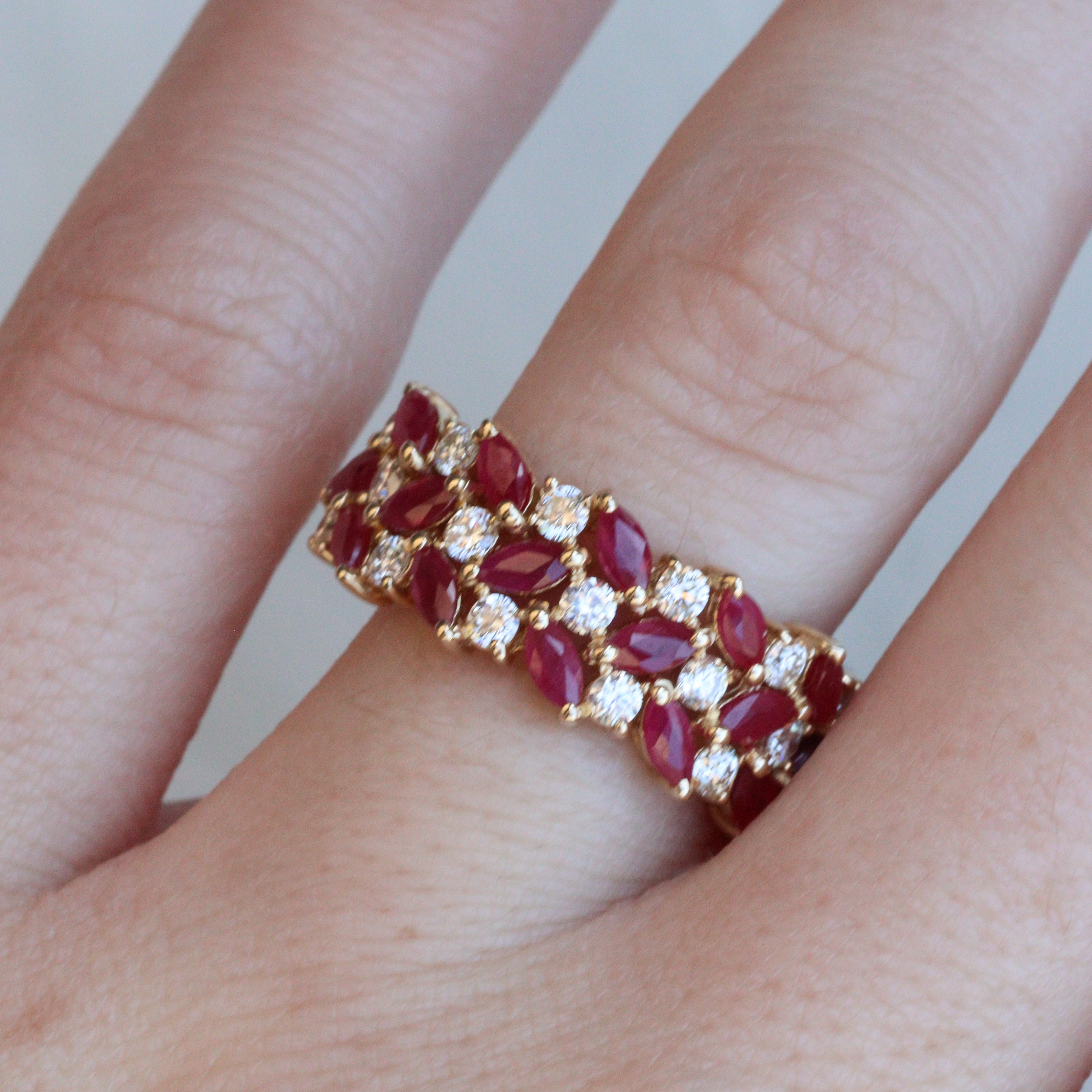 EFFY 14K Yellow Gold 1.57CTW. Ruby and 0.67CTW. Diamond Cocktail Ring