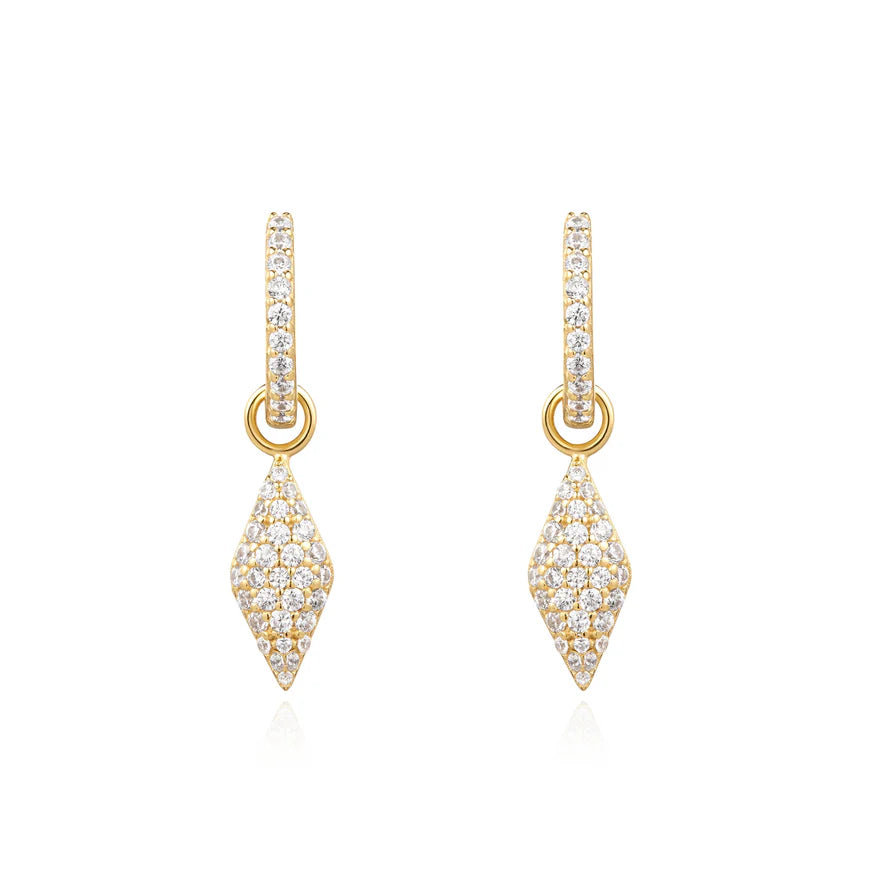 Ania Haie Gold-Plated 925 Silver Pavé Sparkle Huggies