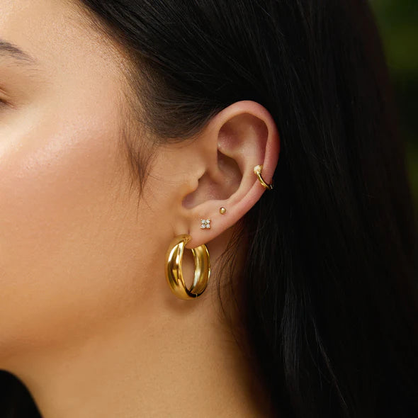 Ania Haie-Gold Plated Chubby Large Huggie Hoop Earrings