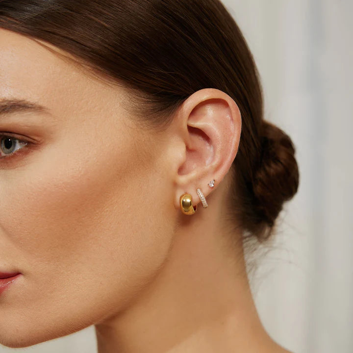 Ania Haie-Gold Plated Chubby Small Huggie Hoop Earrings