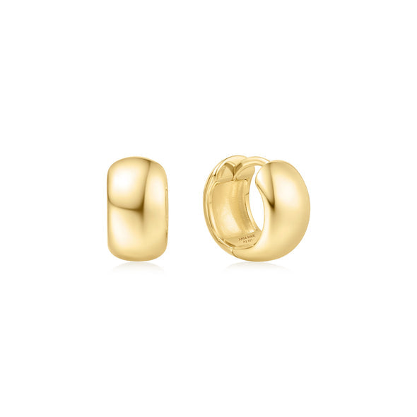 Gold plated huggie hoop earrings