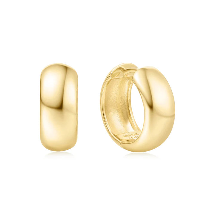 Ania Haie-Gold Plated Chubby Medium Huggie Hoop Earrings