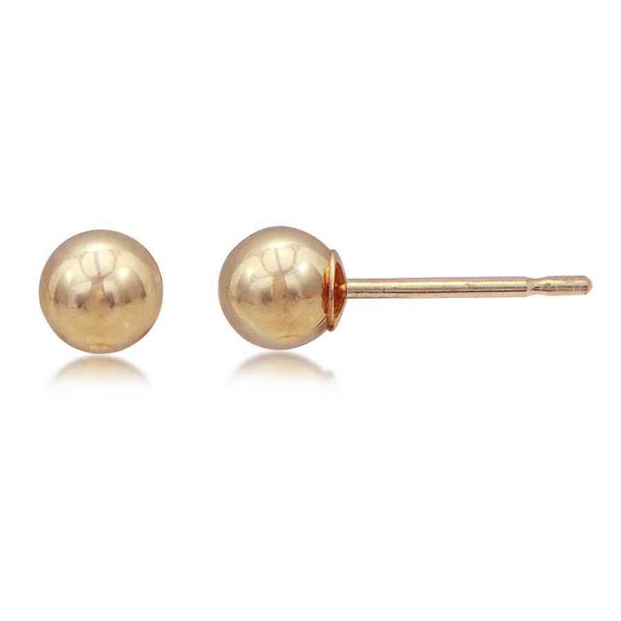 14K Yellow Gold 6MM Ball Stud Earrings