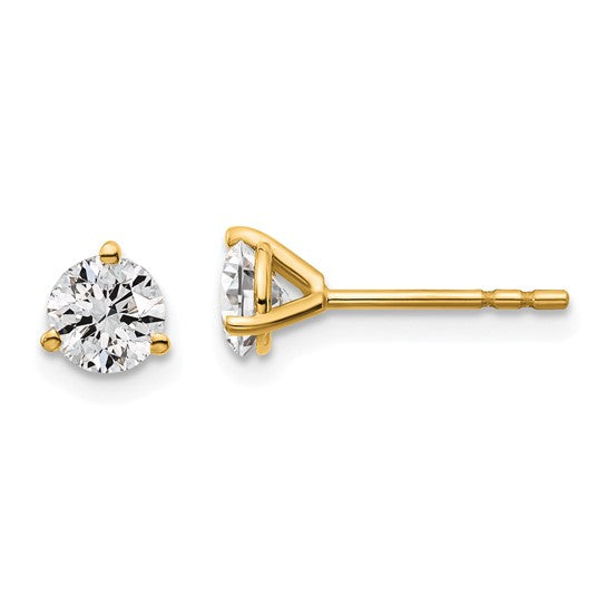14K Yellow Gold 3/4CTW. Lab-Grown Diamond Stud Earrings