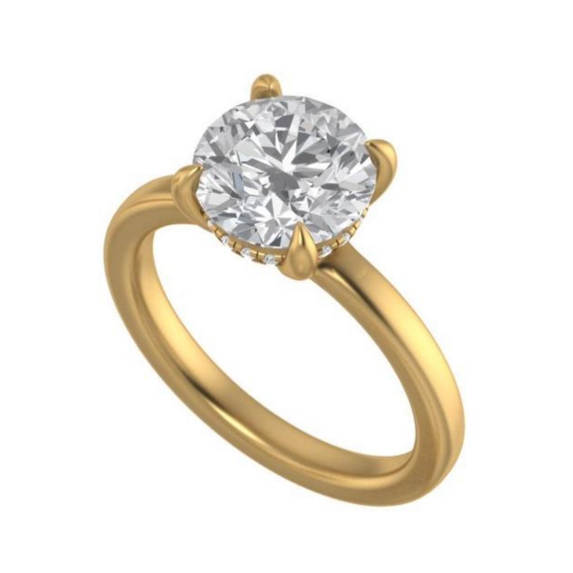 The "Daniella" — 14K Yellow Gold 3.08CTW. Certified Oval-Cut Lab-Grown Diamond Hidden Halo Solitaire Engagement Ring