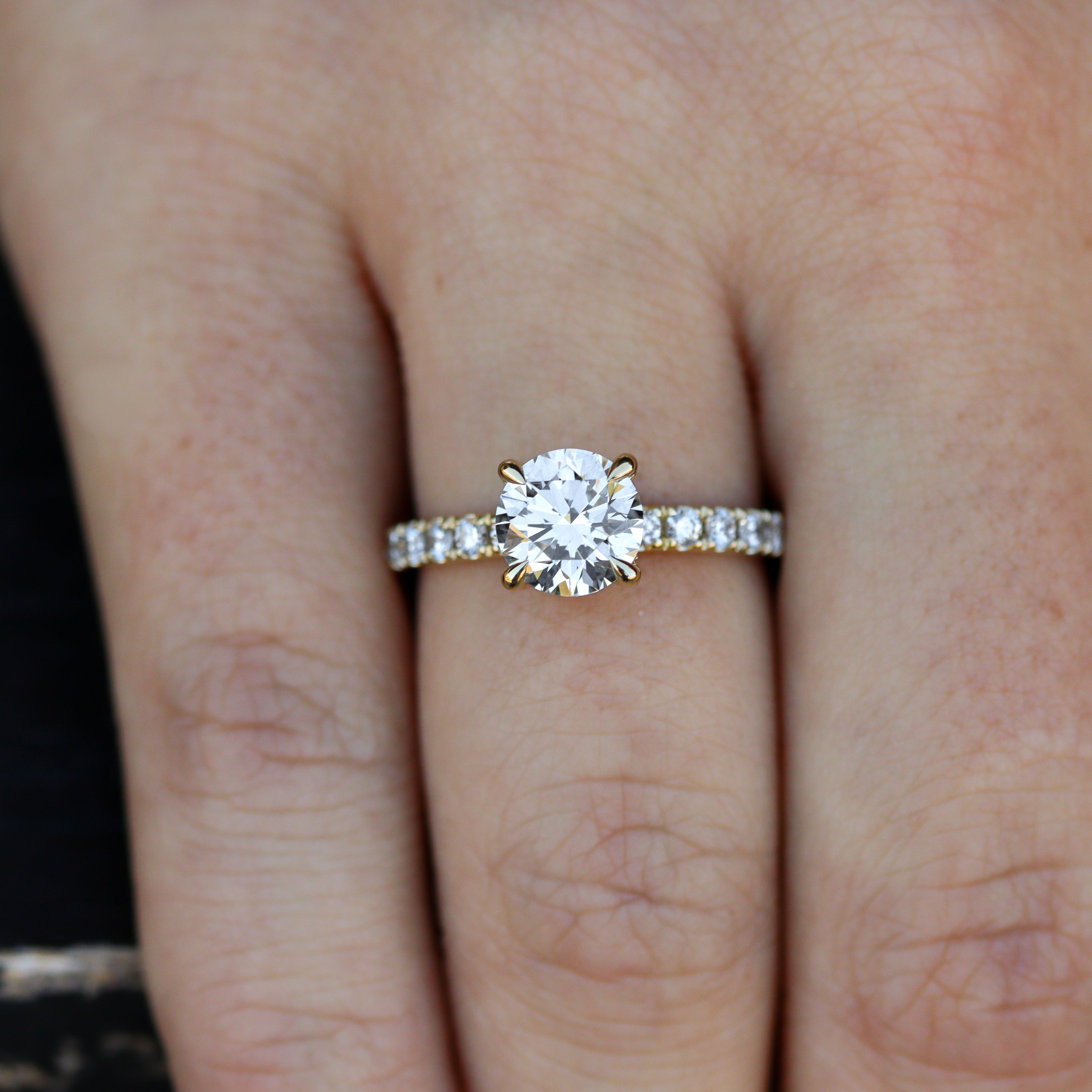 The "Susanna" — 14K Yellow Gold 2.07CTW. Certified Round Lab-Grown Diamond Accented Engagement Ring