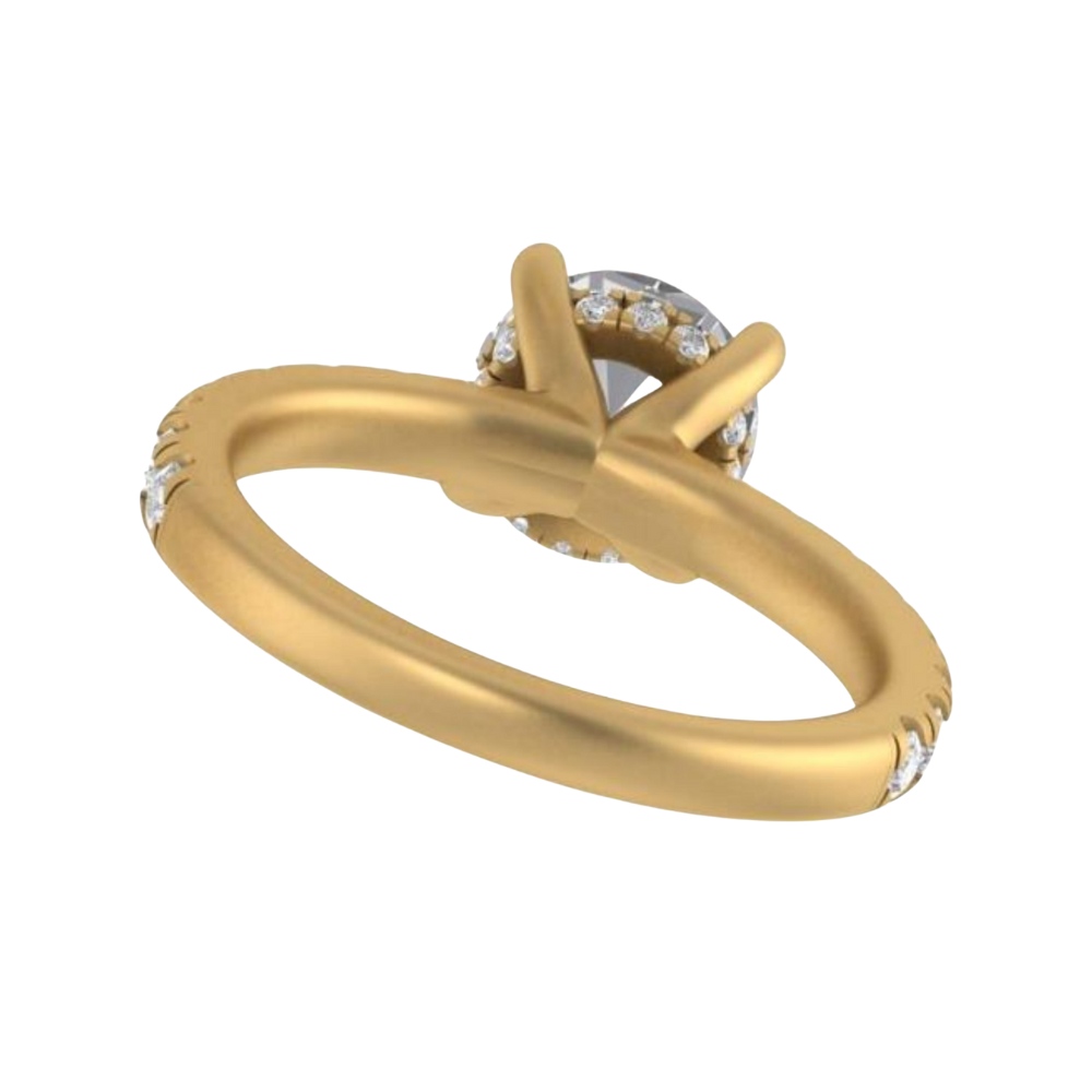 The "Susanna" — 14K Yellow Gold 2.07CTW. Certified Round Lab-Grown Diamond Accented Engagement Ring