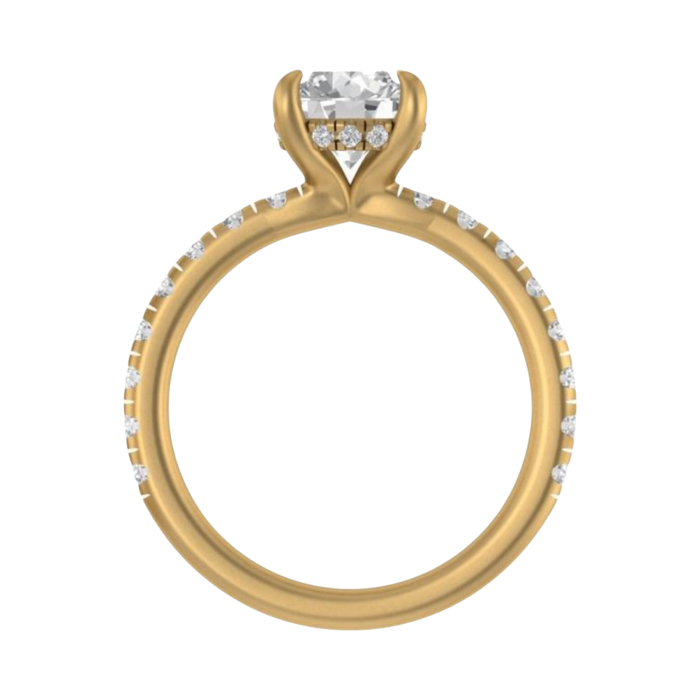 The "Susanna" — 14K Yellow Gold 2.07CTW. Certified Round Lab-Grown Diamond Accented Engagement Ring