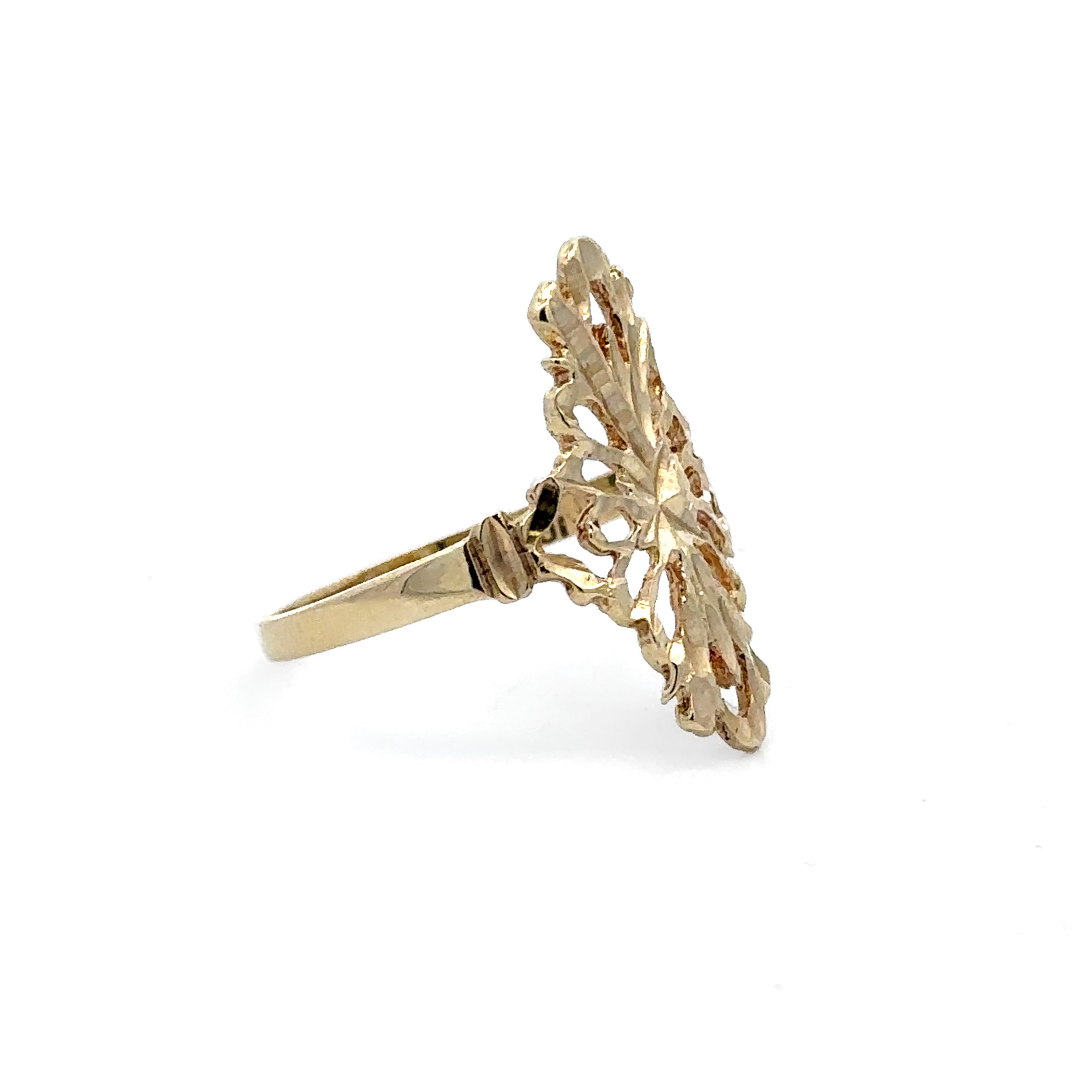 Estate Collection: 10K Yellow Gold Filigree Cut-Out Ring
