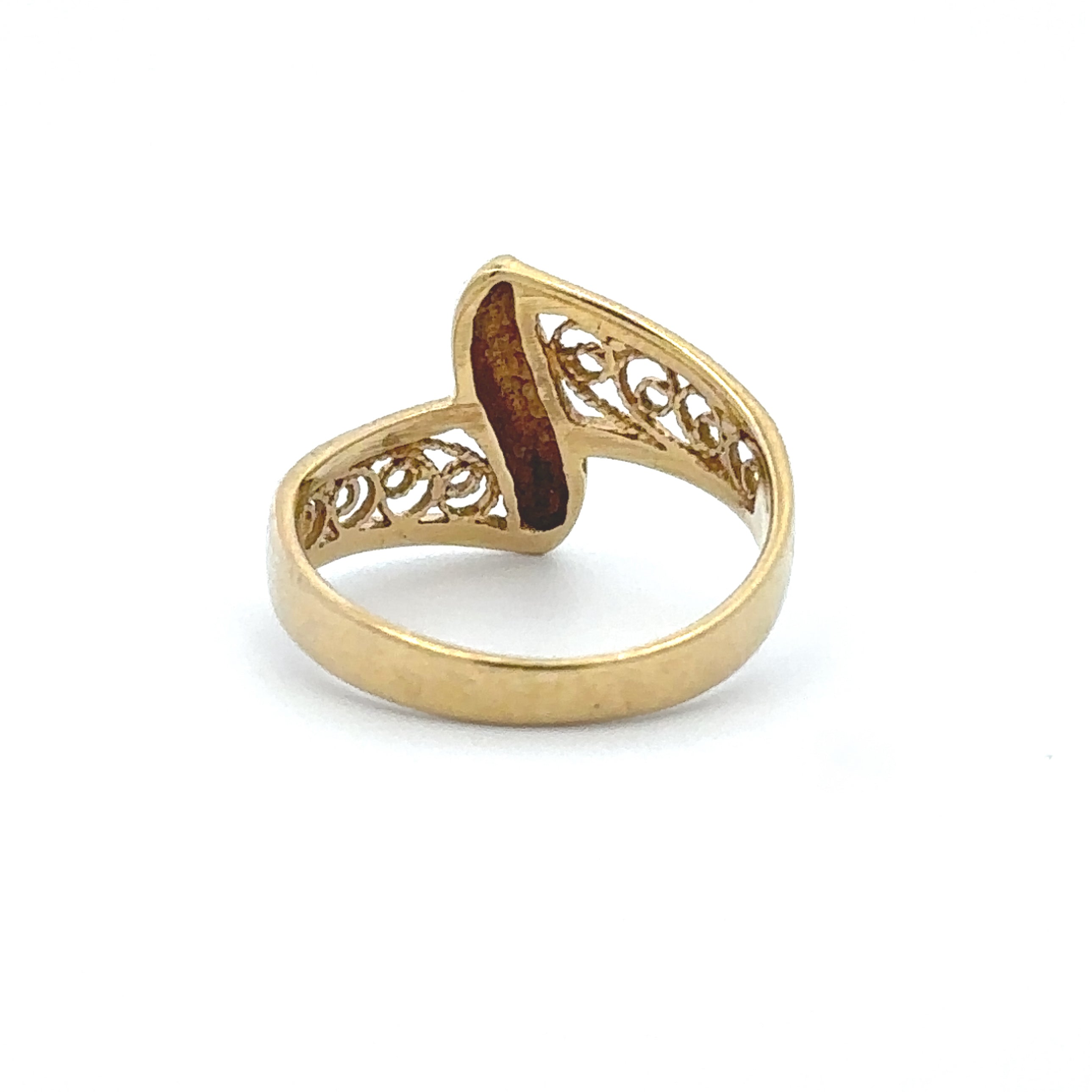Estate Collection: 14K Yellow Gold Filigree Pinky Ring