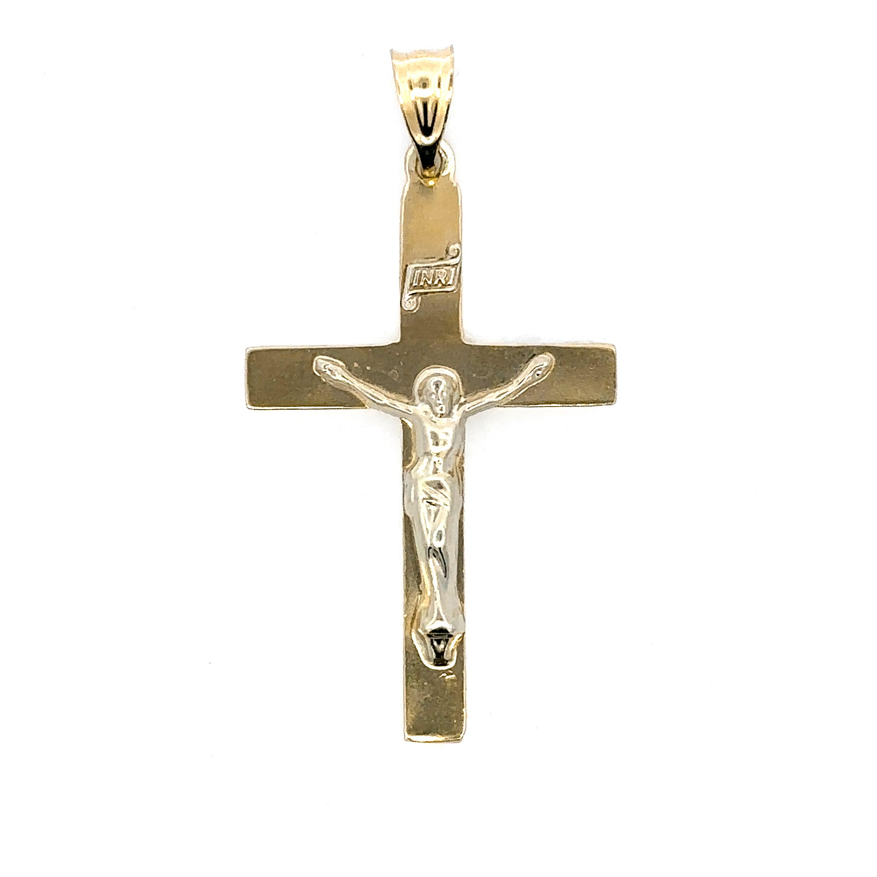 Estate Collection: 14K Yellow Gold Hollow Crucifix Pendant without Chain