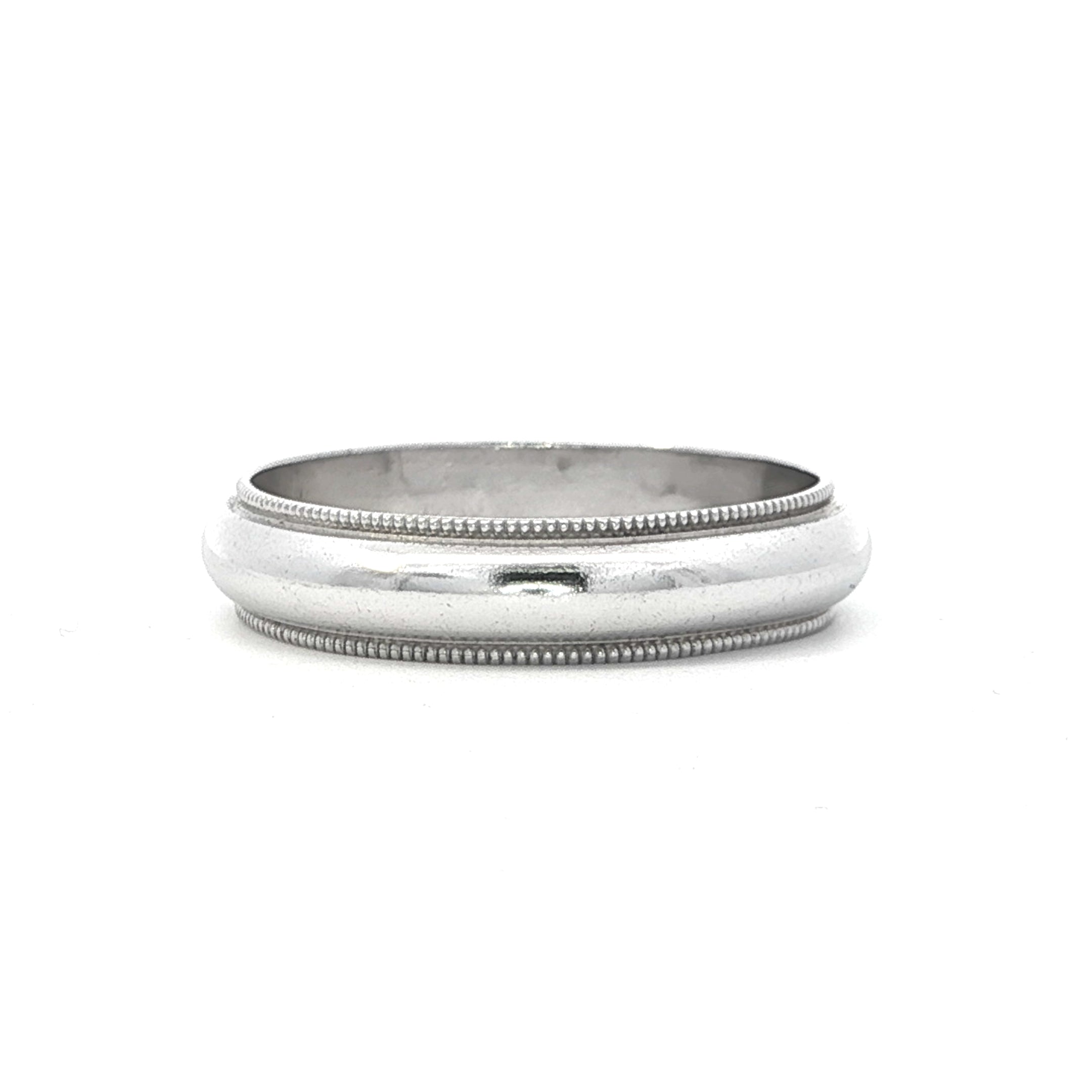 Estate Collection: 10K White Gold Milgrain Wedding Band