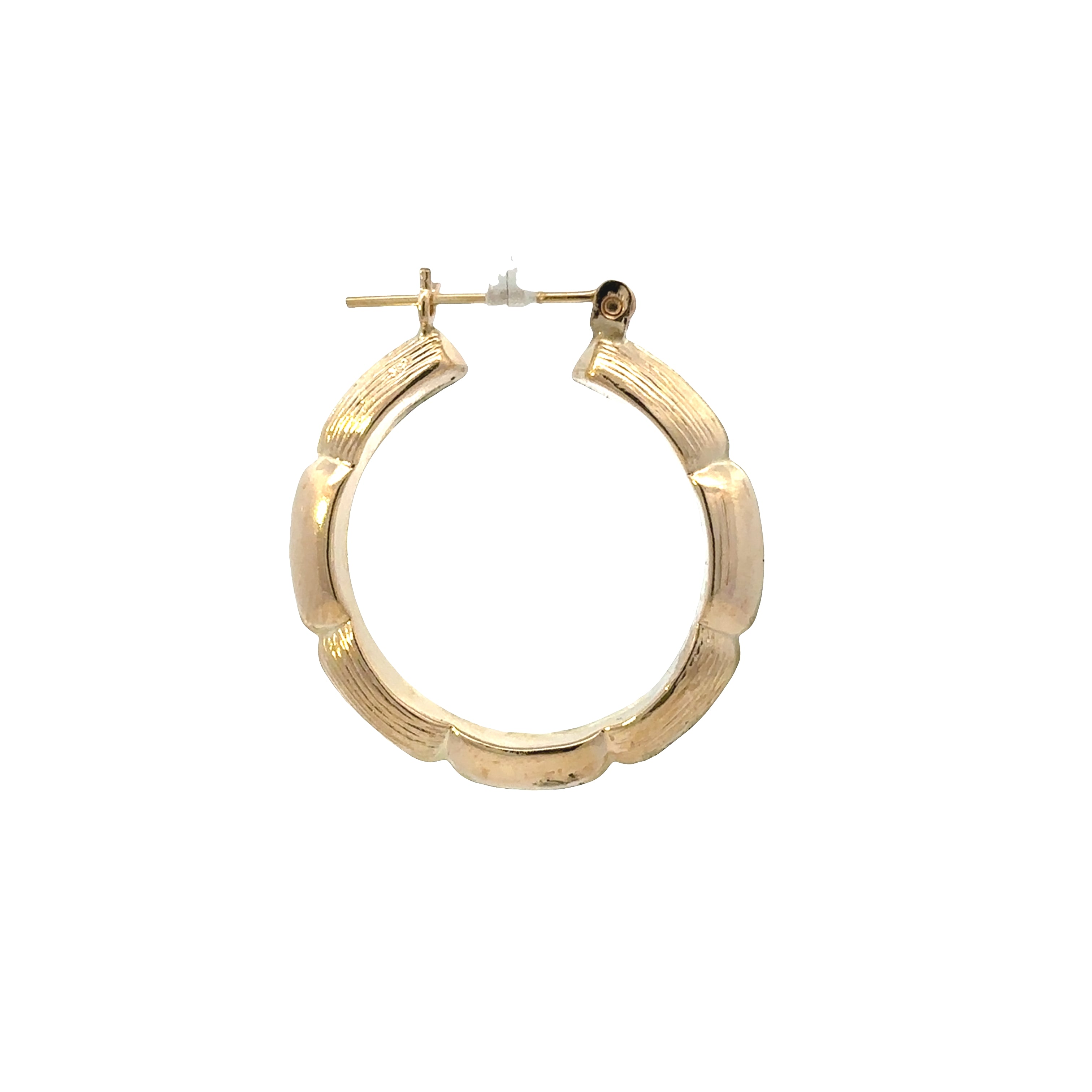 Estate Collection: 14K Yellow Gold Bamboo Style Hollow Hoop Earrings
