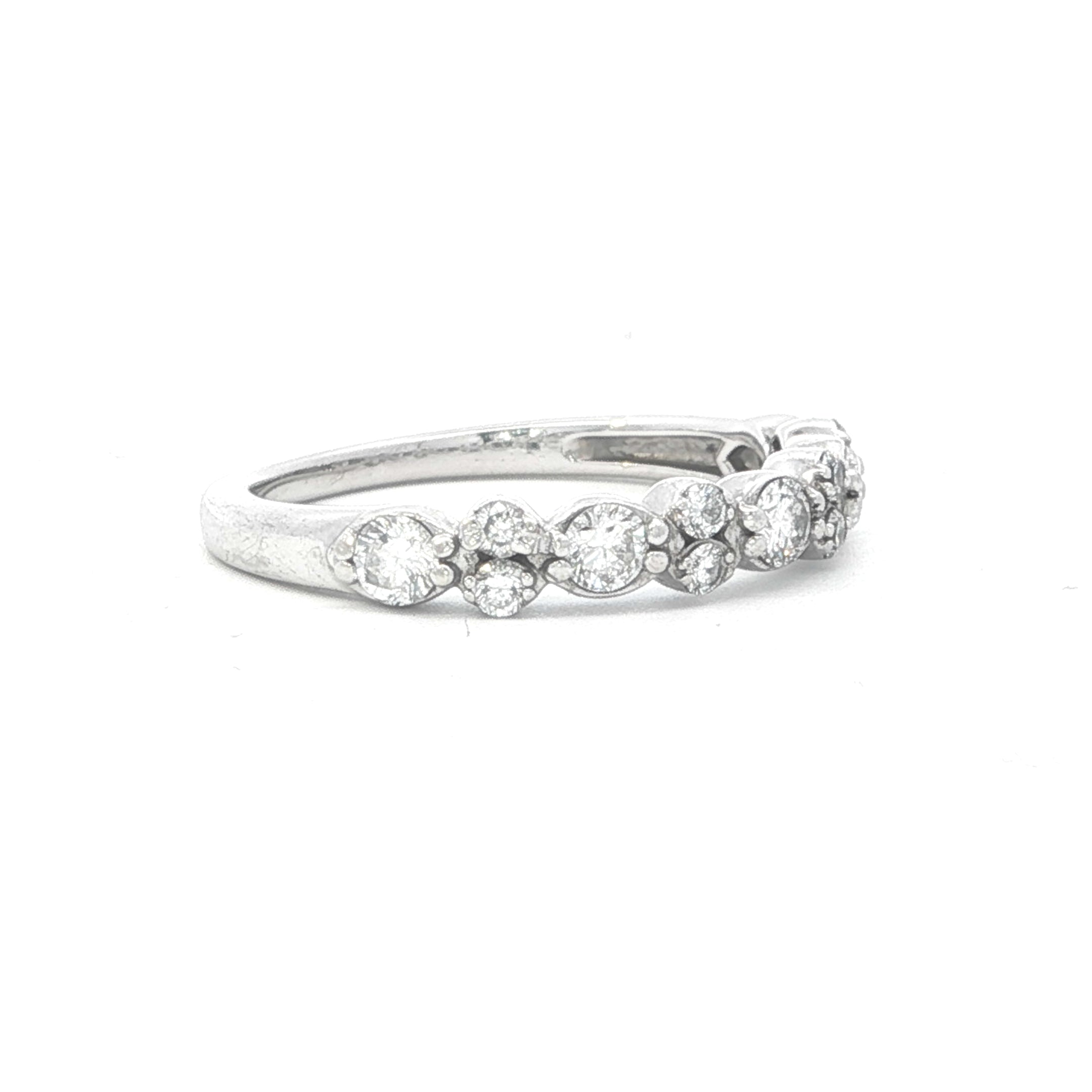 Estate Collection: 14K White Gold 0.5CTW. Lab-Grown Diamond Wedding Band