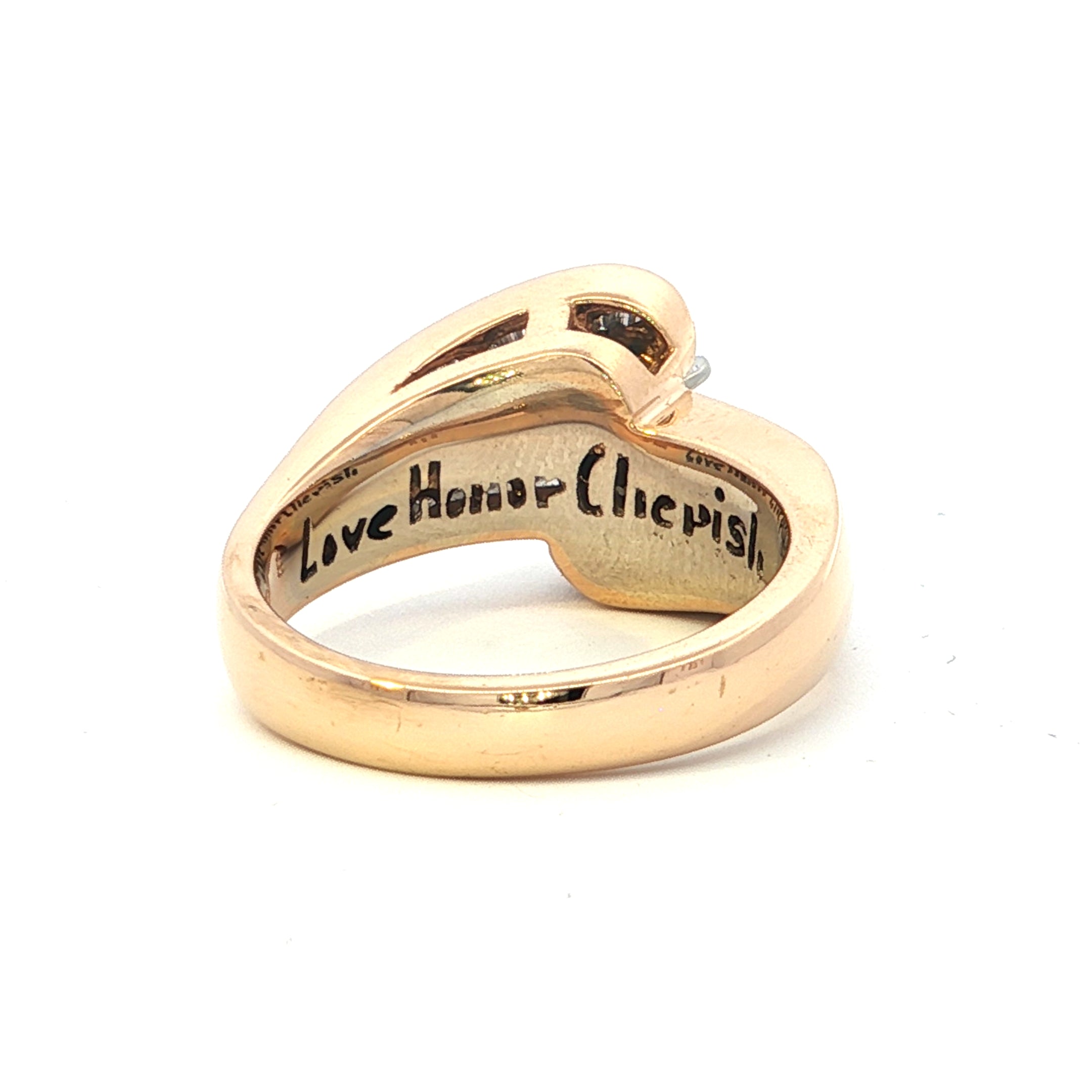 Estate Collection: 14K Yellow Gold 1.02CTW. Marquise Center & Baguette Diamond Accented Engagement Ring